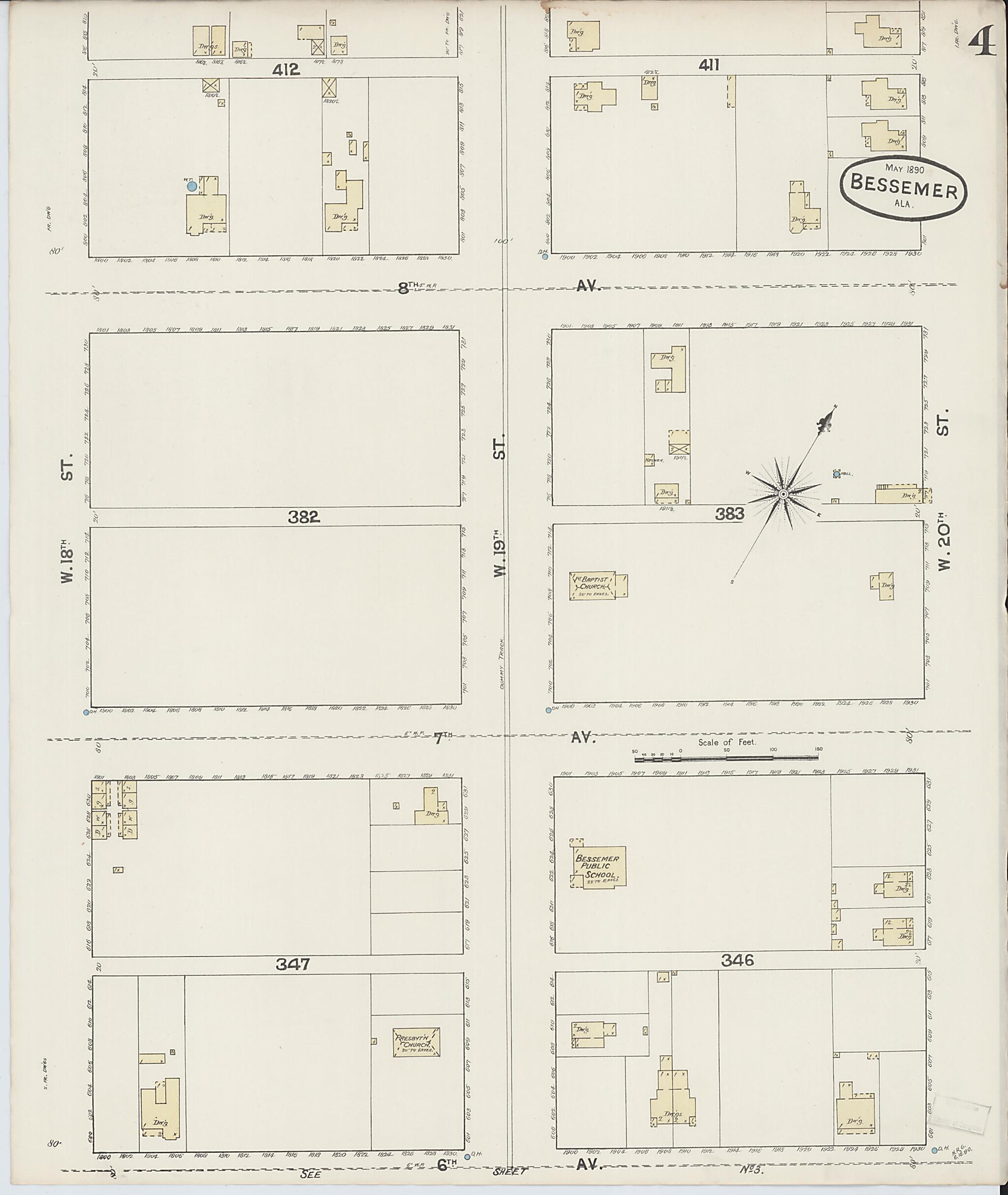 Bessemer, Jefferson County, Alabama 1890 (Sheet 4 of 8) by Relic Map Company