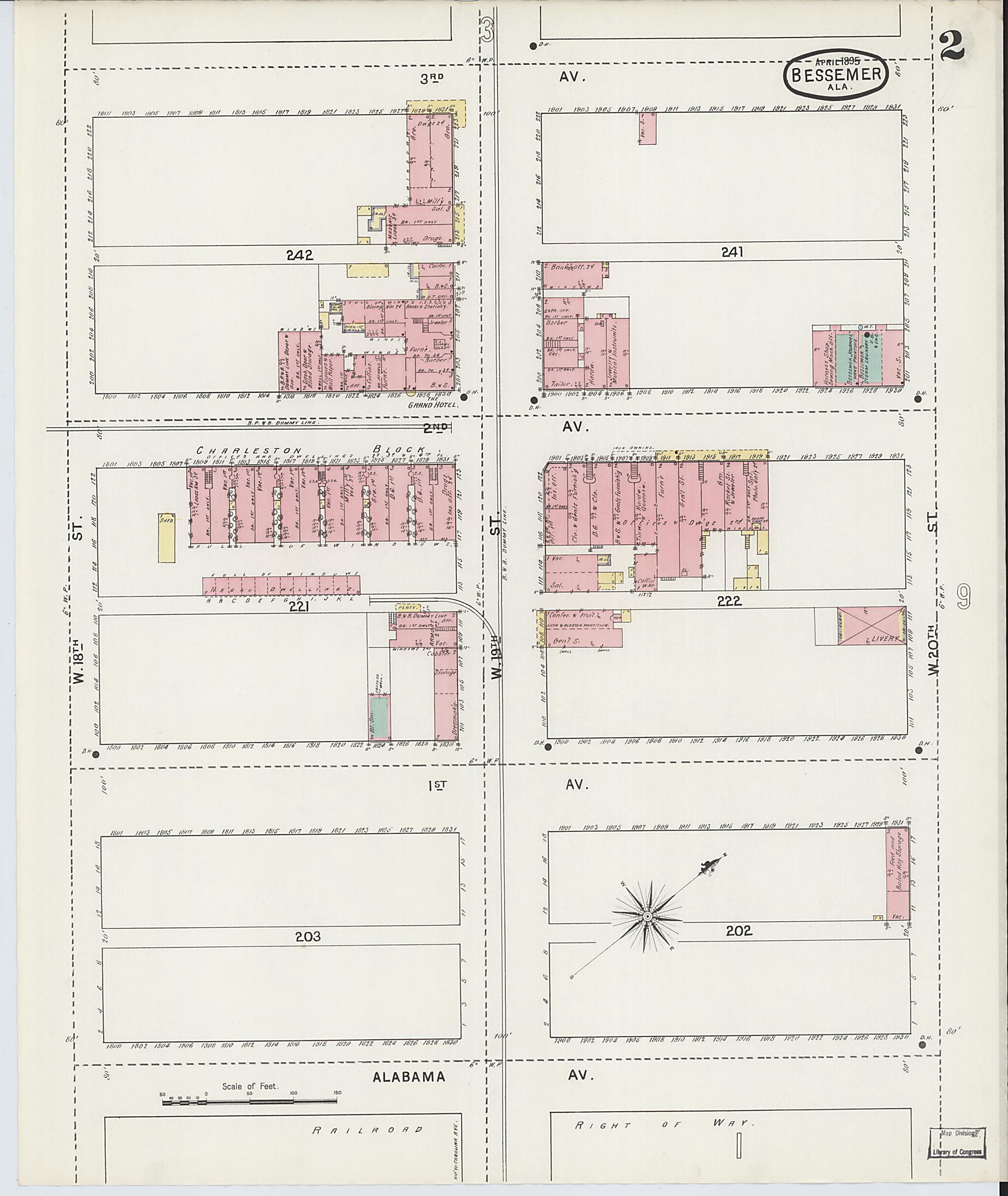 Bessemer, Jefferson County, Alabama 1895 (Sheet 2 of 11) by Relic Map Company