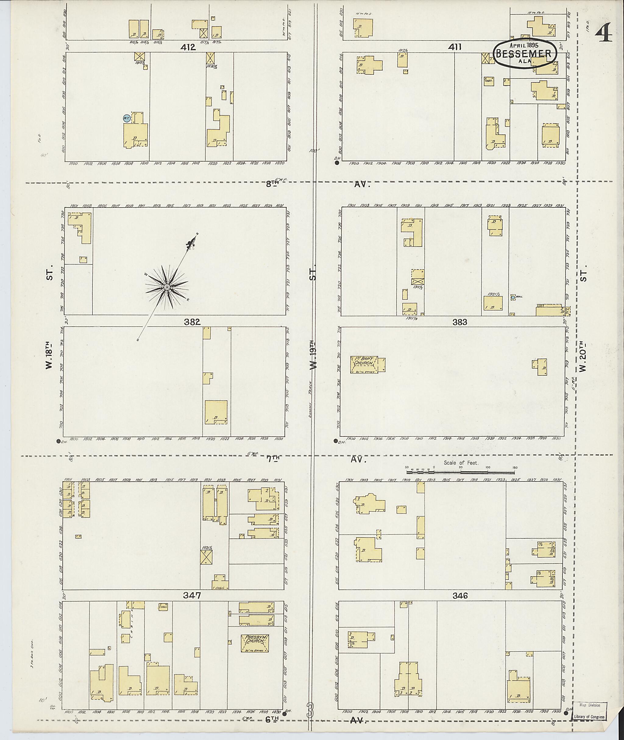 Bessemer, Jefferson County, Alabama 1895 (Sheet 4 of 11) by Relic Map Company