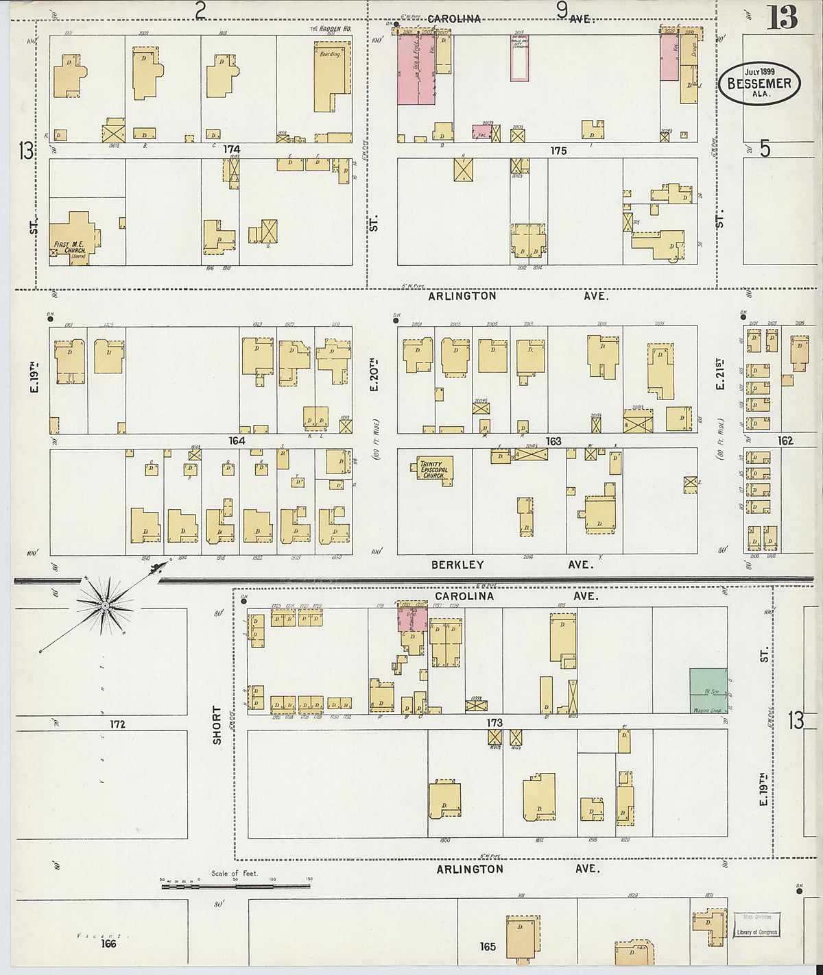 Bessemer, Jefferson County, Alabama 1899 (Sheet 13 of 13) by Relic Map Company