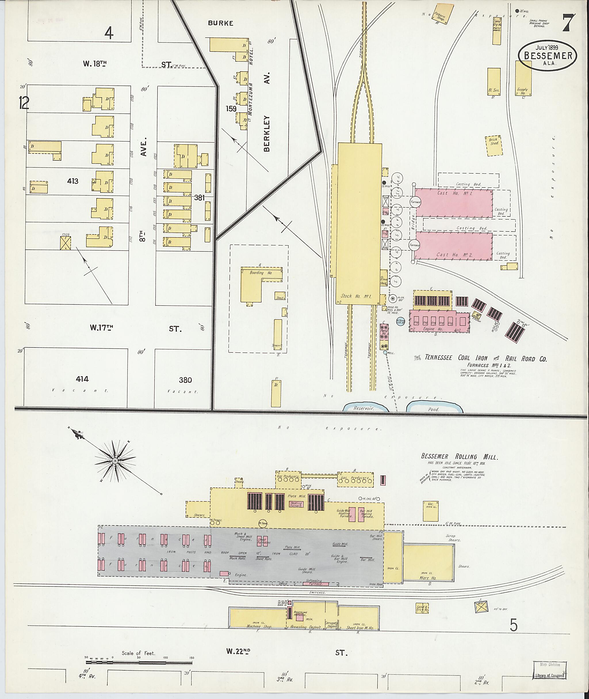 Bessemer, Jefferson County, Alabama 1899 (Sheet 7 of 13) by Relic Map Company