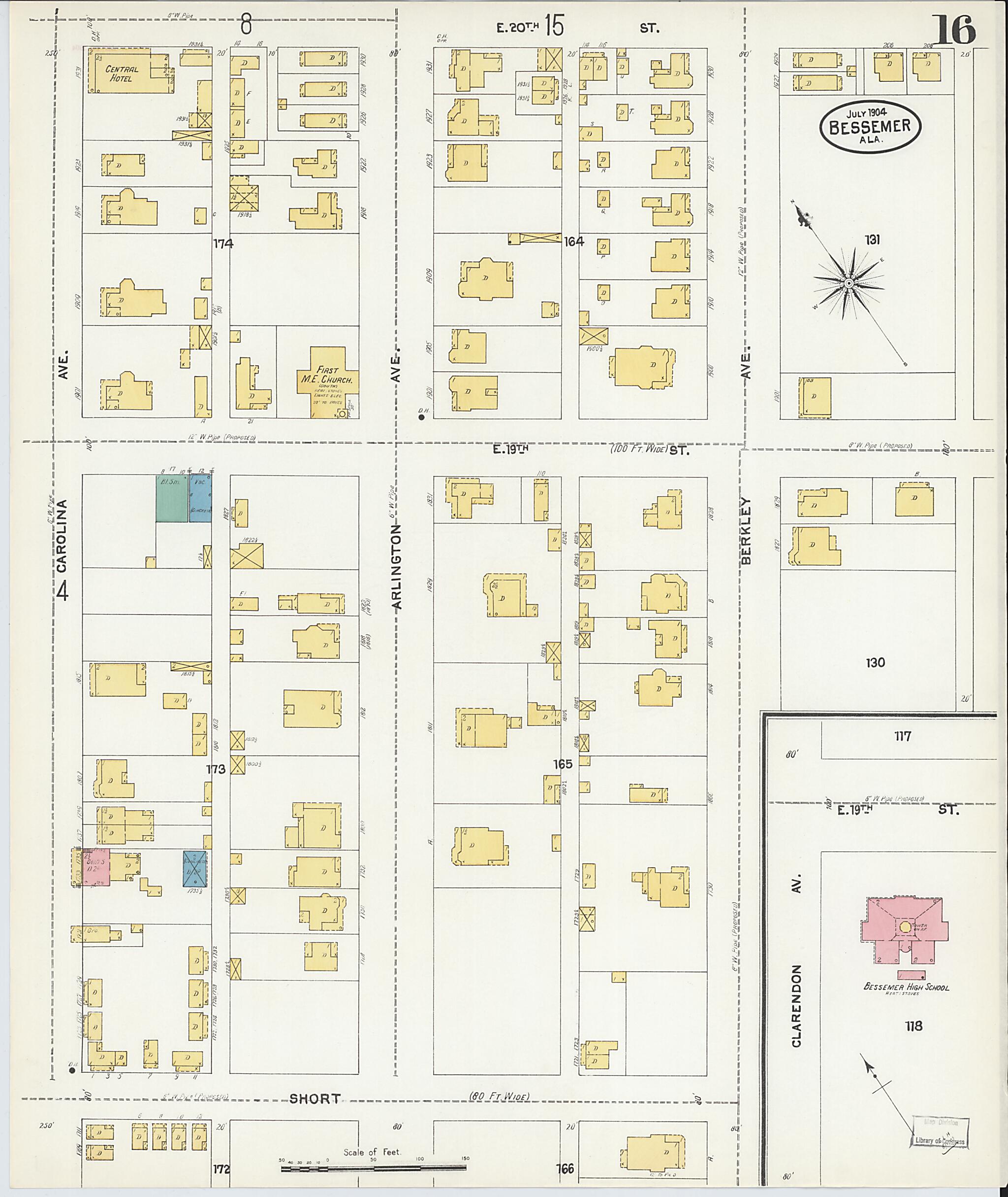 Bessemer, Jefferson County, Alabama 1904 (Sheet 16 of 20) by Relic Map Company