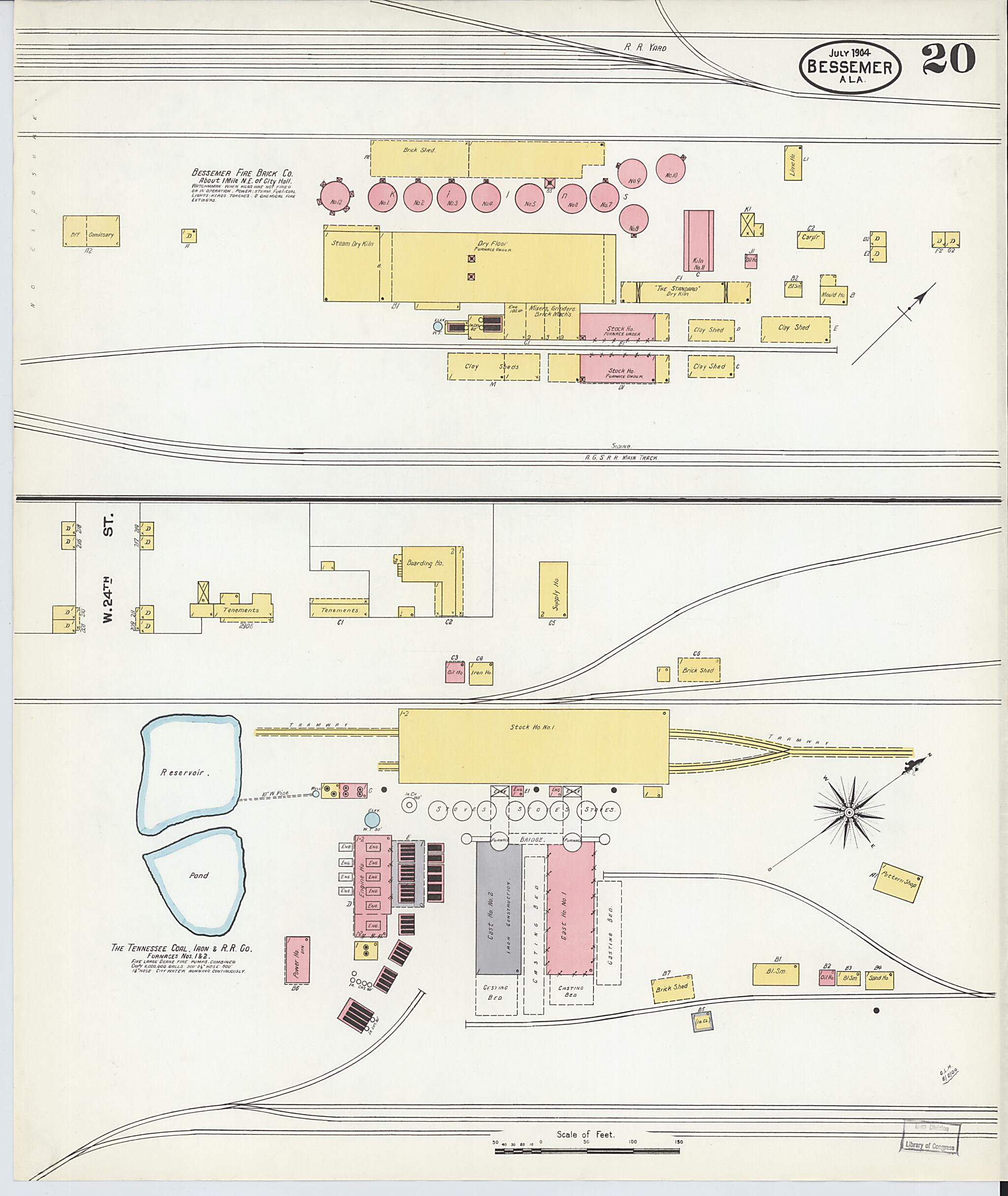 Bessemer, Jefferson County, Alabama 1904 (Sheet 20 of 20) by Relic Map Company
