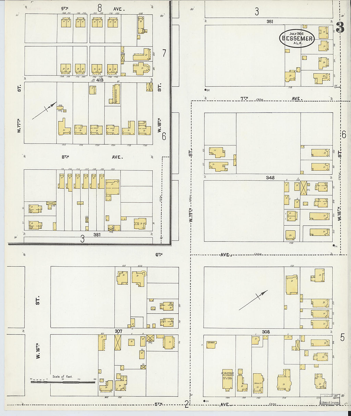 Bessemer, Jefferson County, Alabama 1904 (Sheet 3 of 20) by Relic Map Company