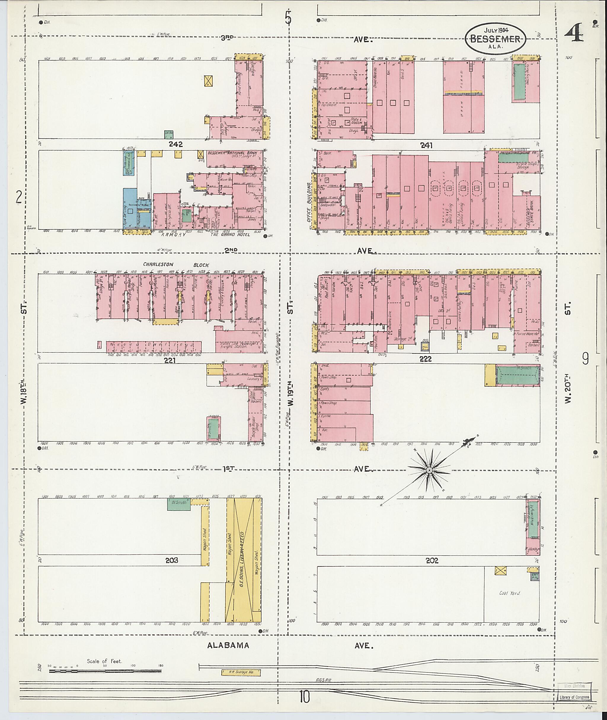 Bessemer, Jefferson County, Alabama 1904 (Sheet 4 of 20) by Relic Map Company