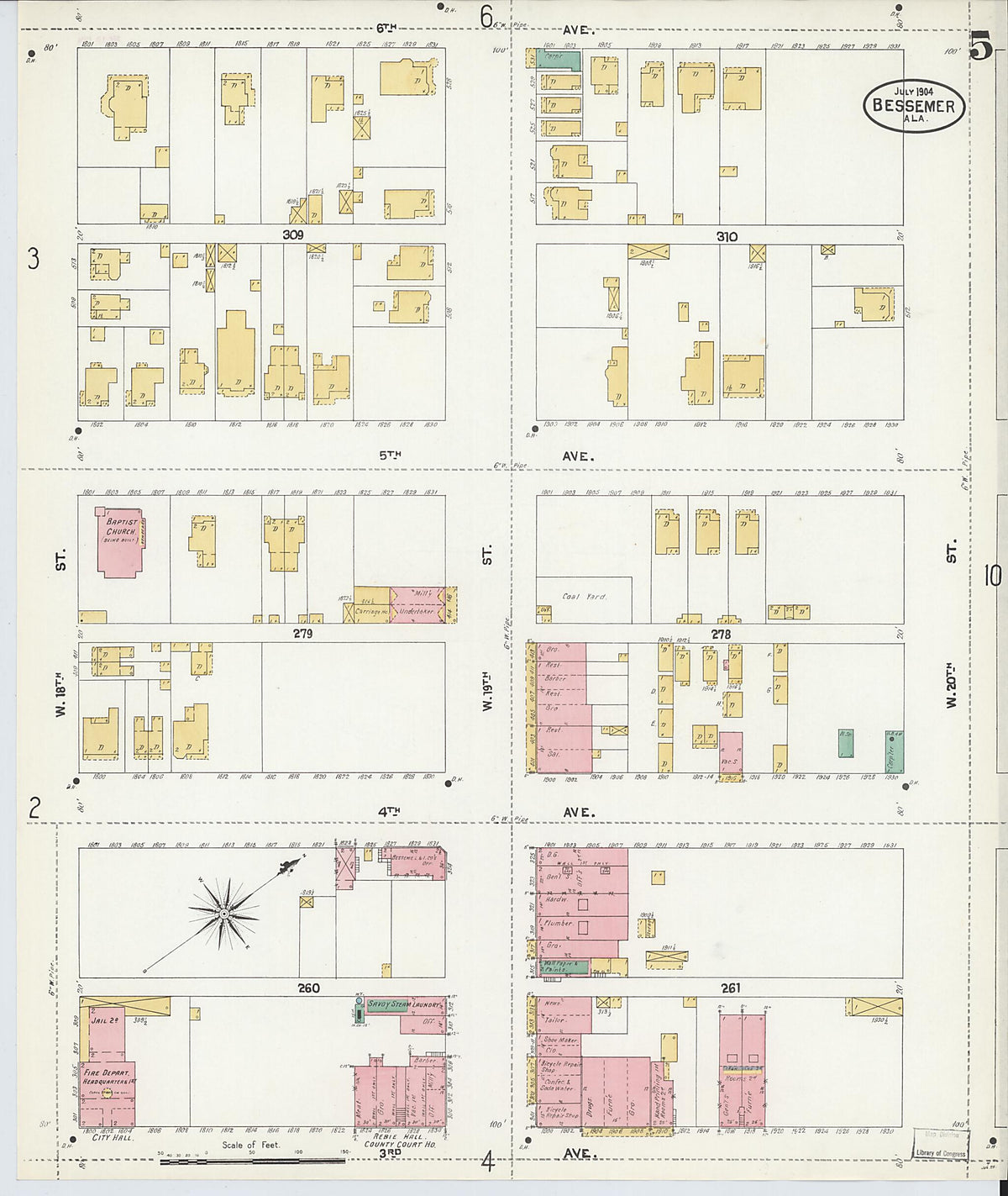Bessemer, Jefferson County, Alabama 1904 (Sheet 5 of 20) by Relic Map Company