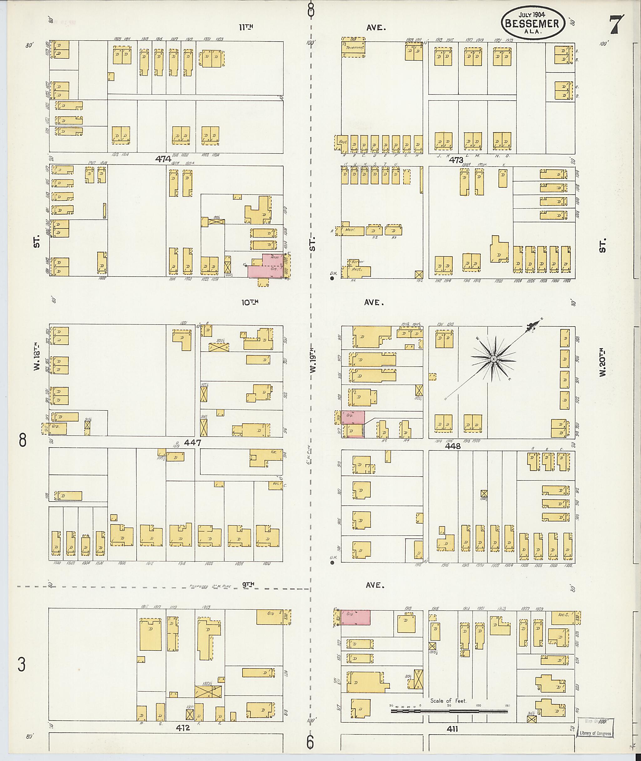 Bessemer, Jefferson County, Alabama 1904 (Sheet 7 of 20) by Relic Map Company