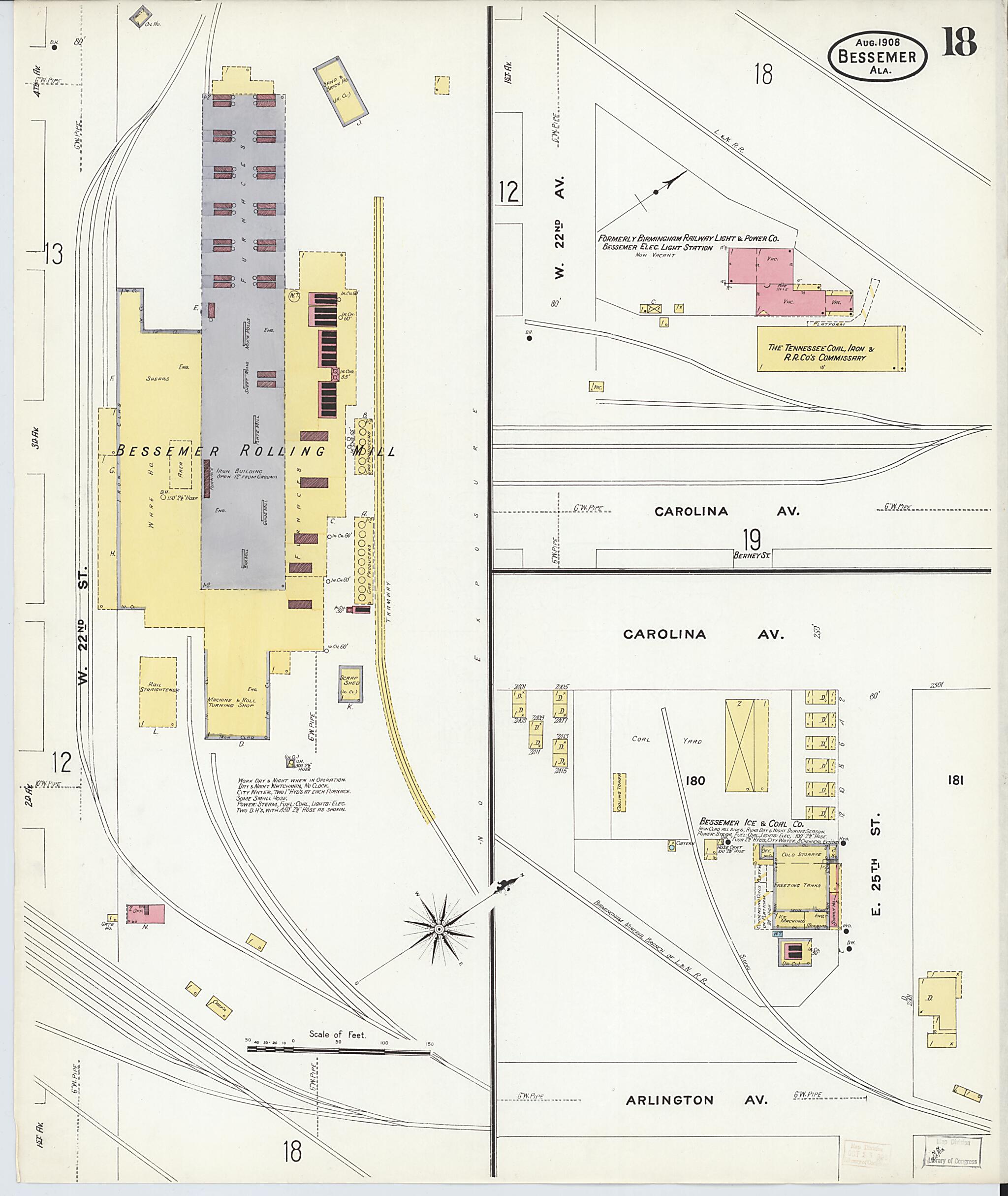 Bessemer, Jefferson County, Alabama 1908 (Sheet 18 of 24) by Relic Map Company