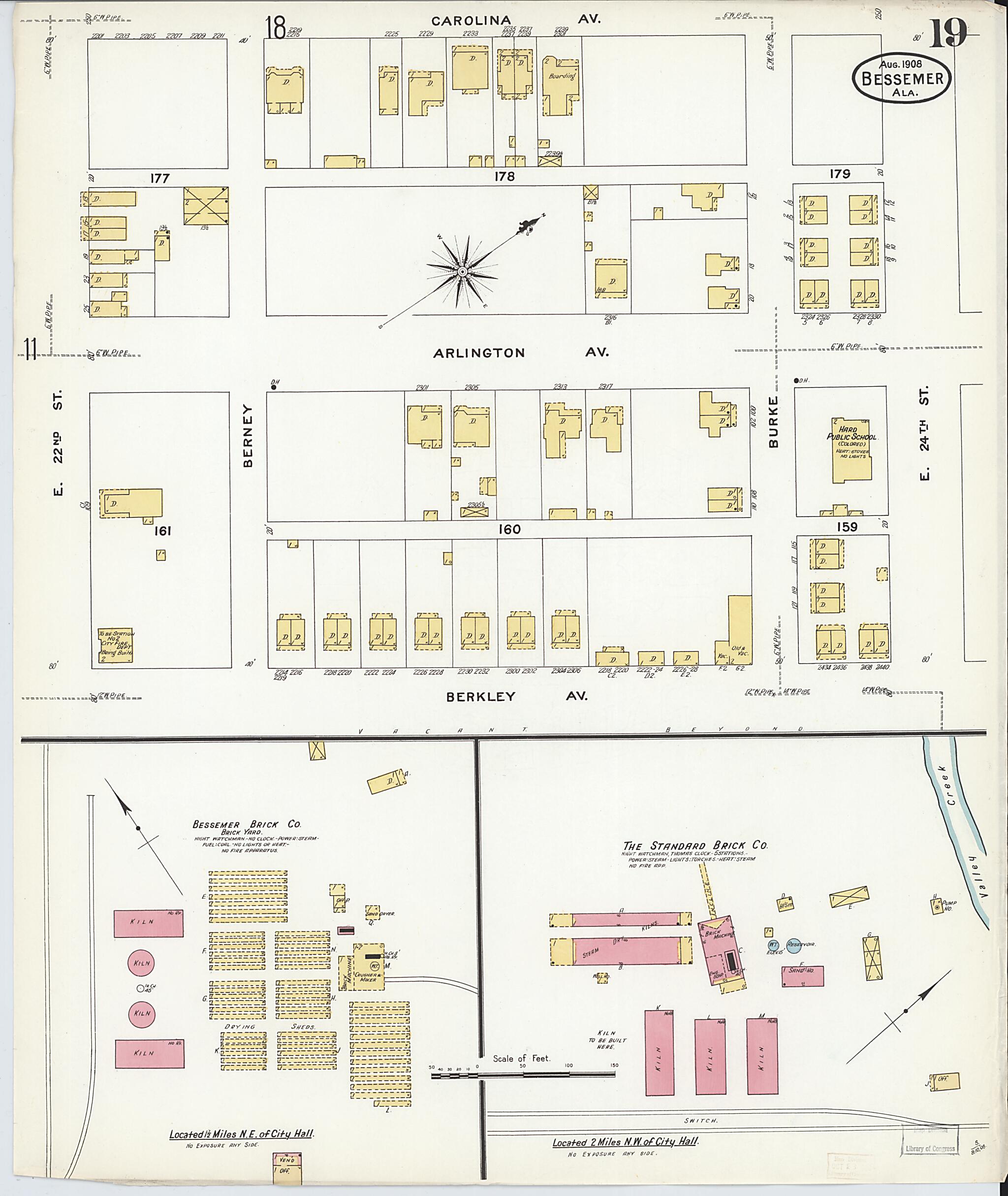 Bessemer, Jefferson County, Alabama 1908 (Sheet 19 of 24) by Relic Map Company