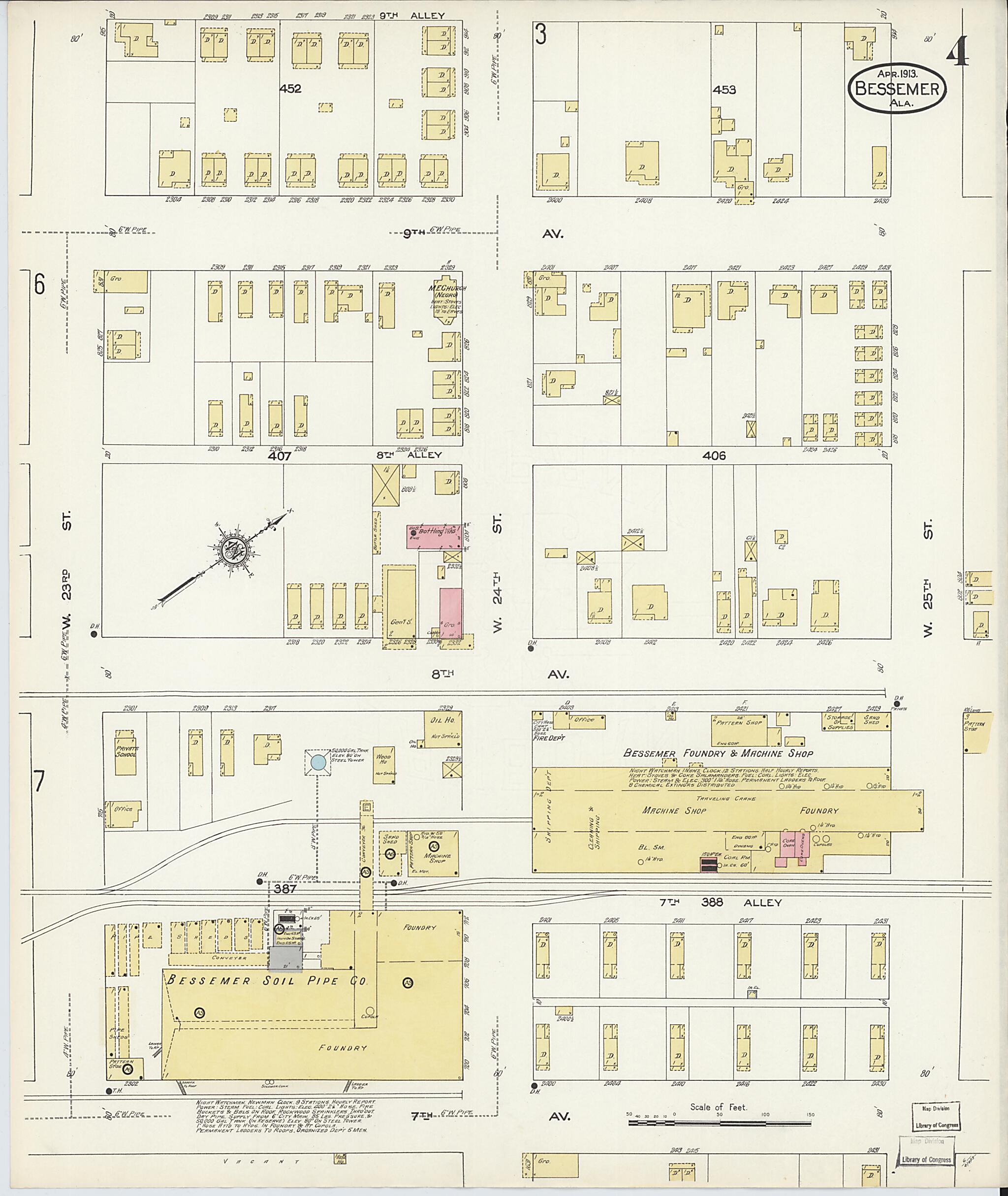 Bessemer, Jefferson County, Alabama 1913 (Sheet 4 of 28) by Relic Map Company