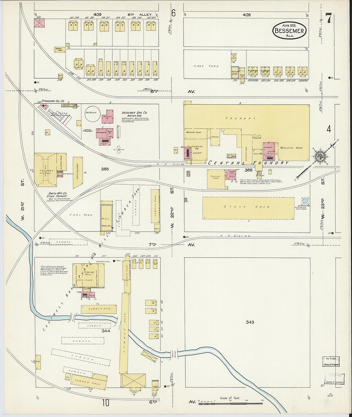 Bessemer, Jefferson County, Alabama 1913 (Sheet 7 of 28) by Relic Map Company