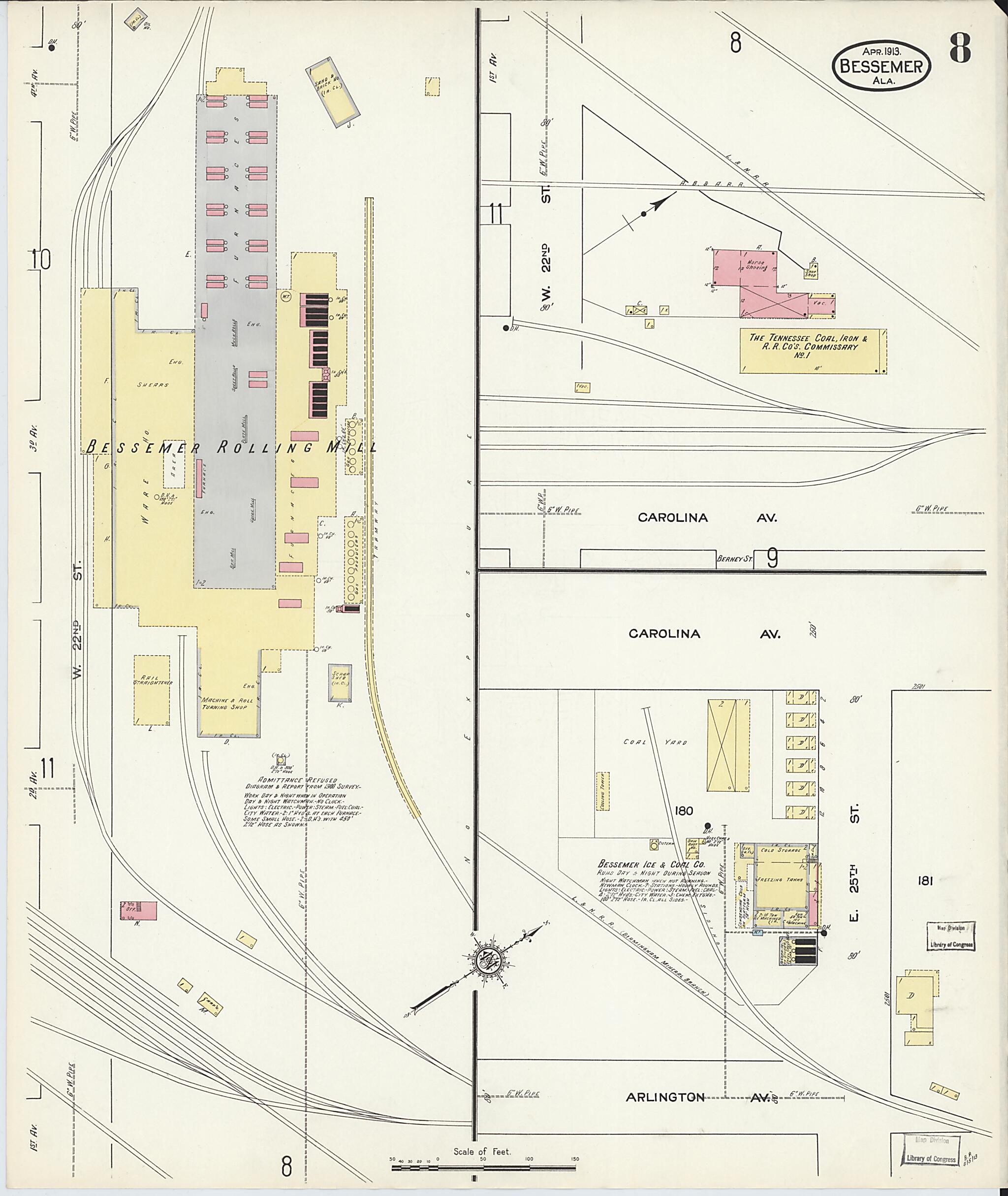 Bessemer, Jefferson County, Alabama 1913 (Sheet 8 of 28) by Relic Map Company