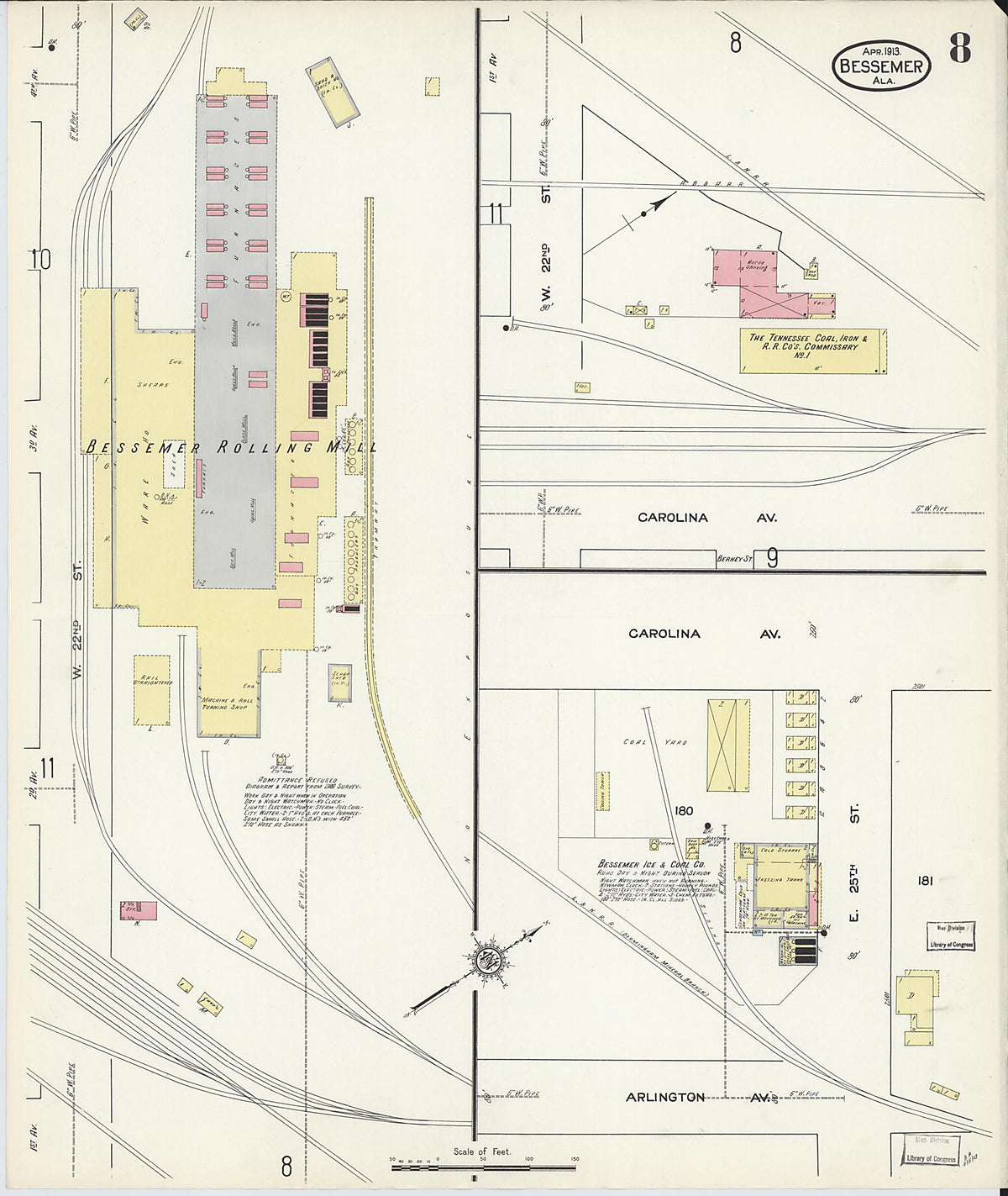Bessemer, Jefferson County, Alabama 1913 (Sheet 8 of 28) by Relic Map Company