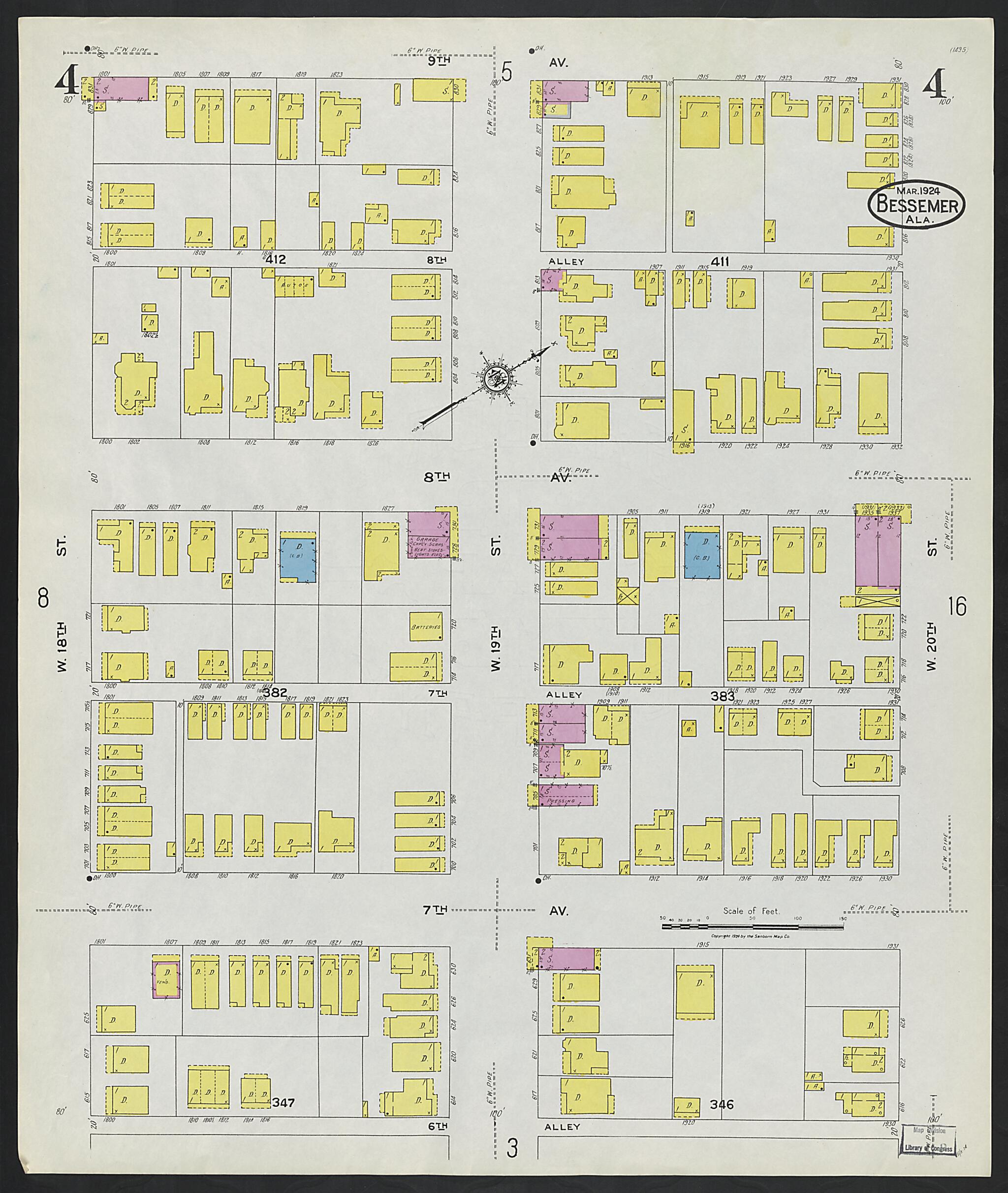 Bessemer, Jefferson County, Alabama 1924 (Sheet 4) by Relic Map Company