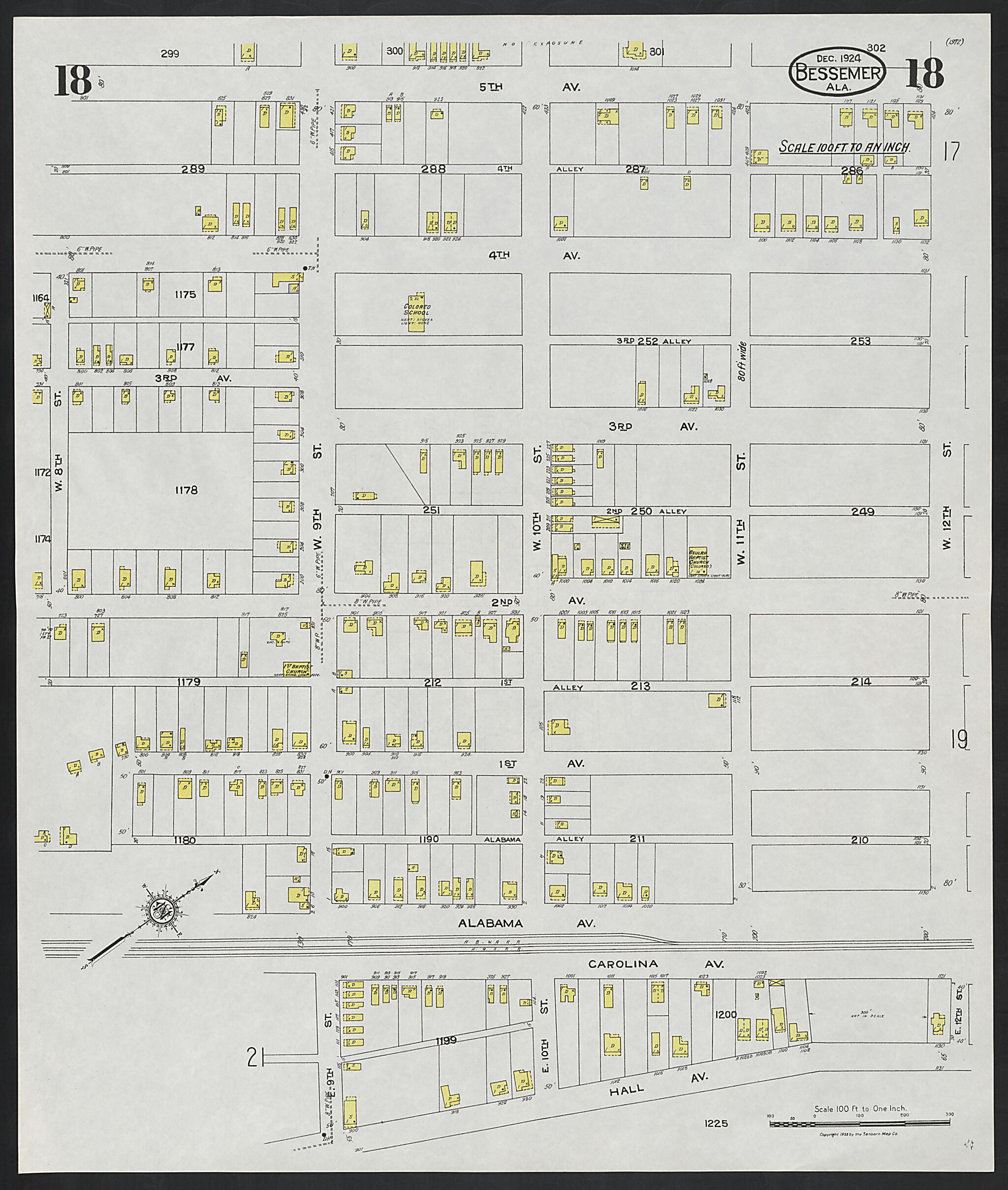 Bessemer, Jefferson County, Alabama 1924 (Sheet 18) by Relic Map Company