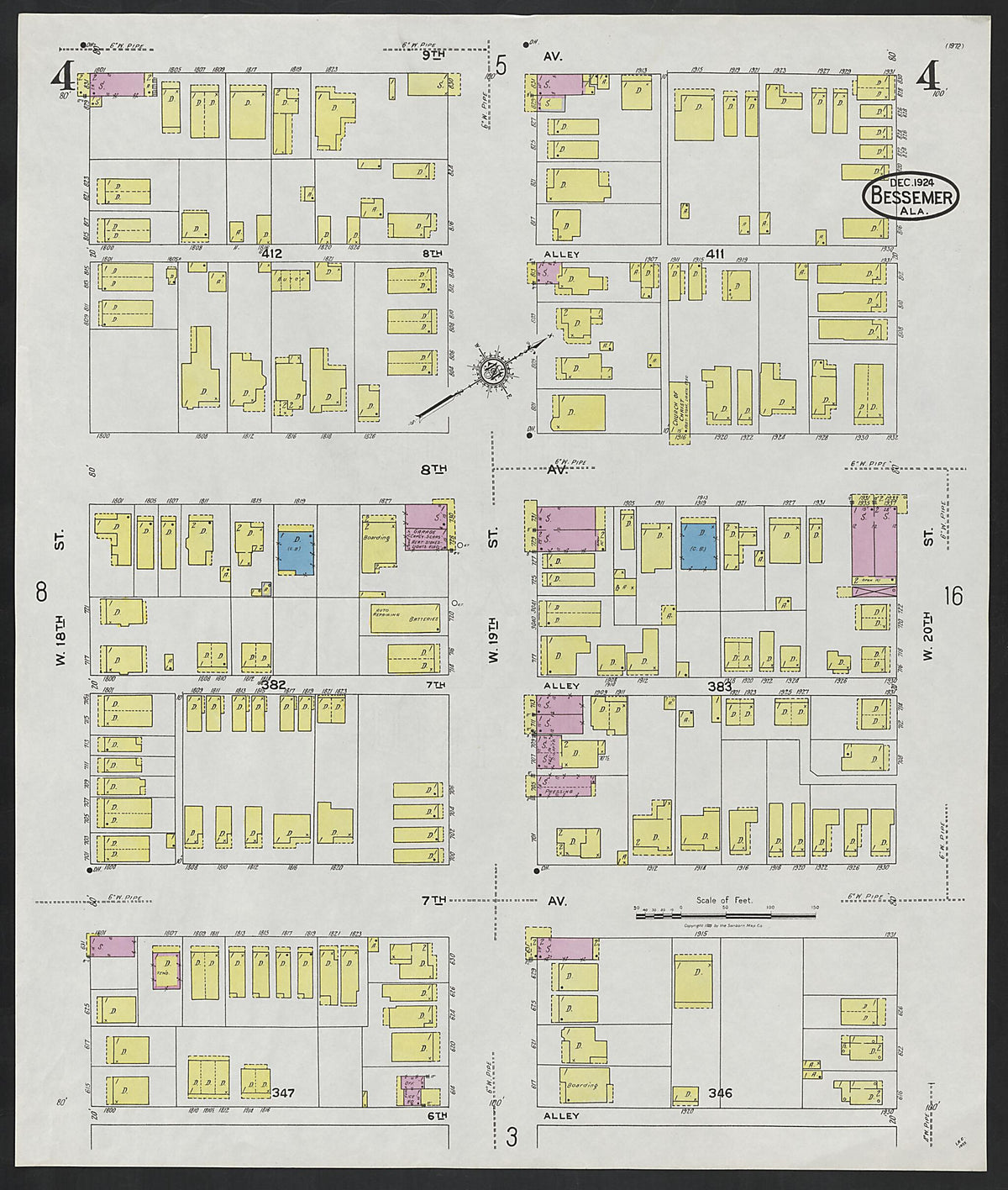 Bessemer, Jefferson County, Alabama 1924 (Sheet 4) by Relic Map Company