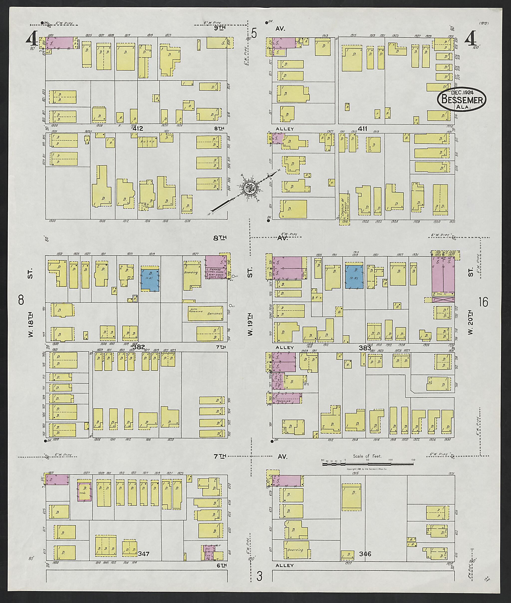 Bessemer, Jefferson County, Alabama 1924 (Sheet 4) by Relic Map Company