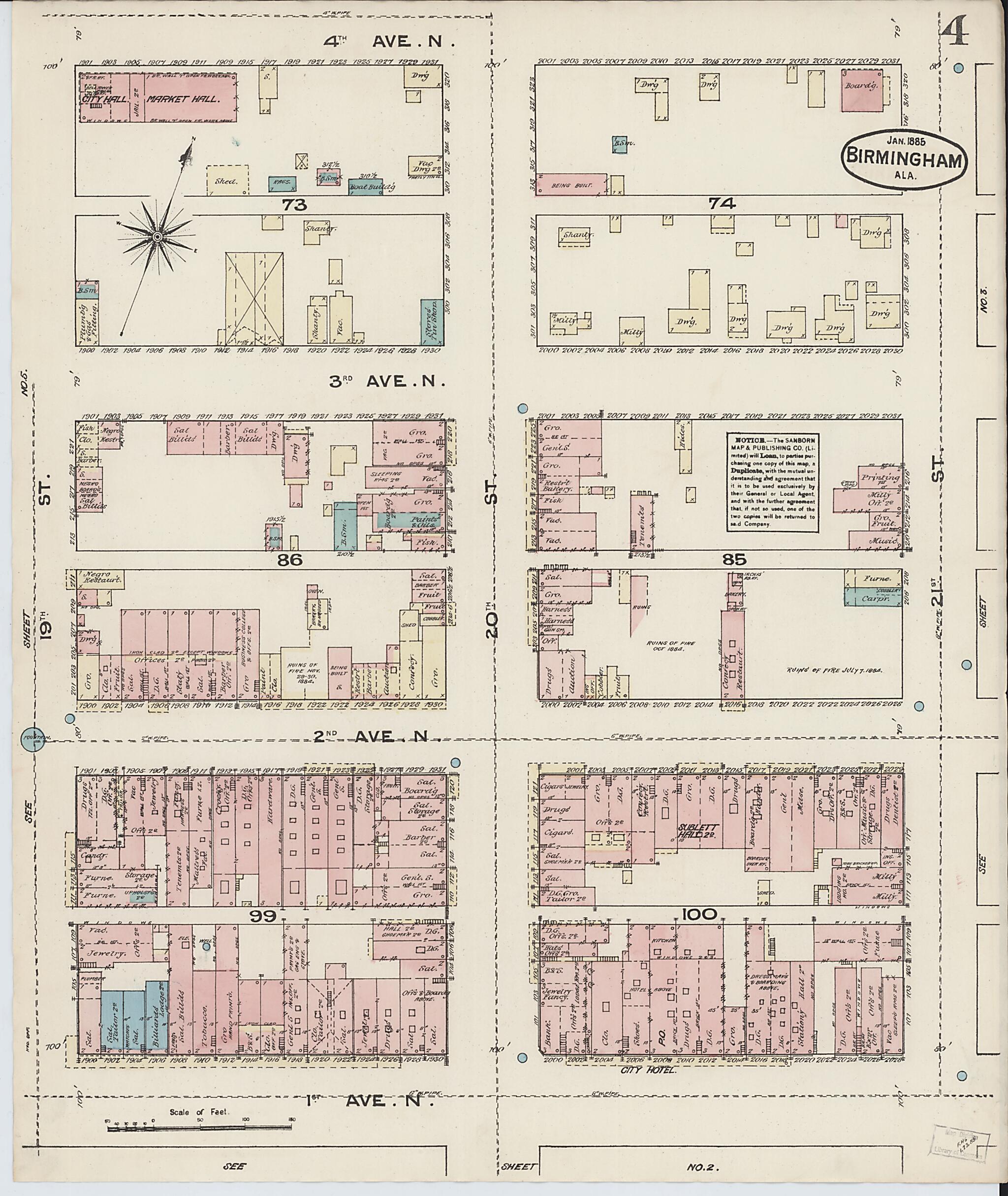 Birmingham, Jefferson County, Alabama 1885 (Sheet 4 of 9) by Relic Map Company