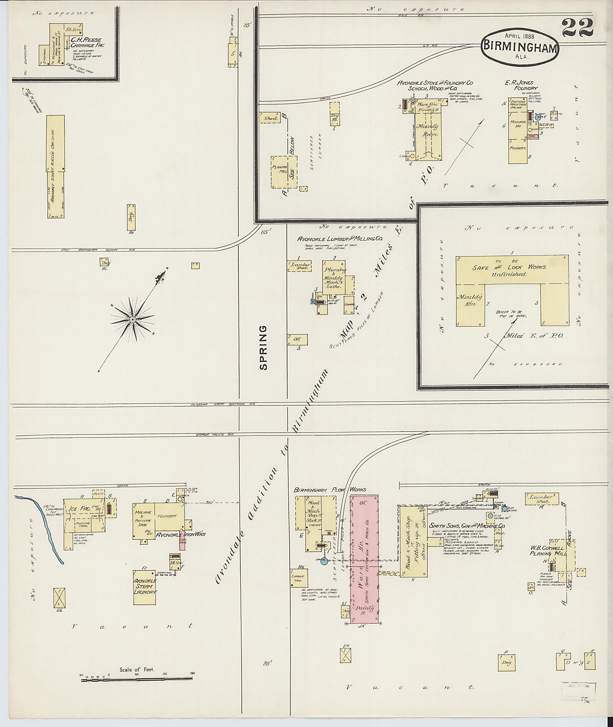 Birmingham, Jefferson County, Alabama 1888 (Sheet 22 of 29) by Relic Map Company