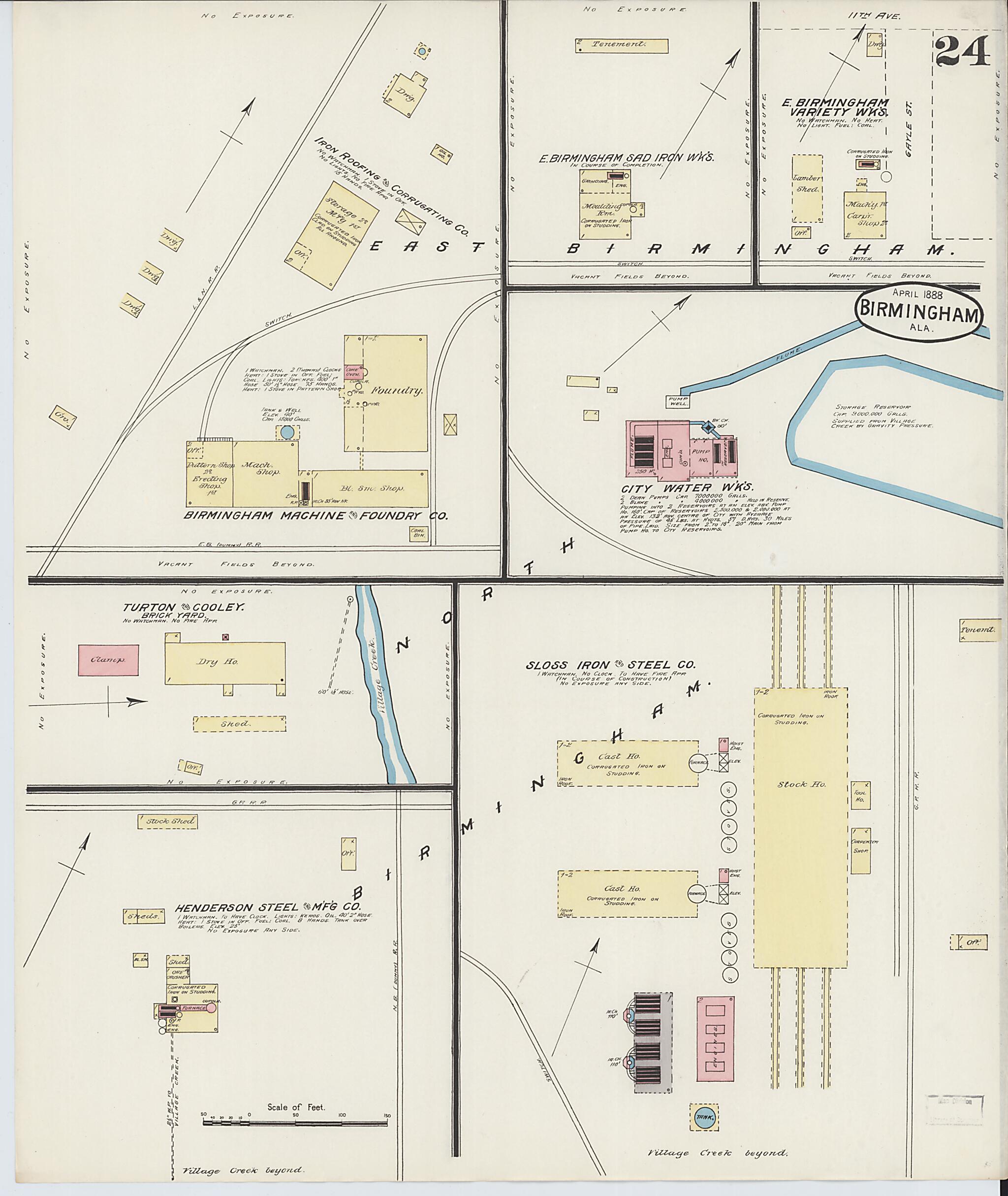 Birmingham, Jefferson County, Alabama 1888 (Sheet 24 of 29) by Relic Map Company