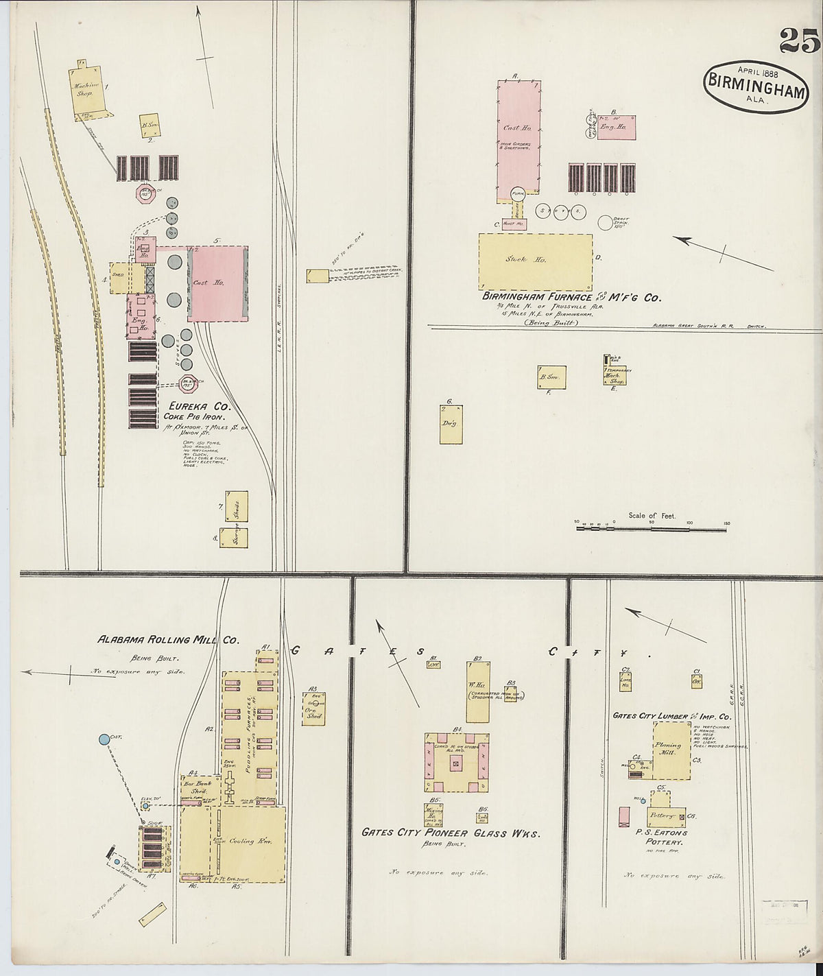 Birmingham, Jefferson County, Alabama 1888 (Sheet 25 of 29) by Relic Map Company