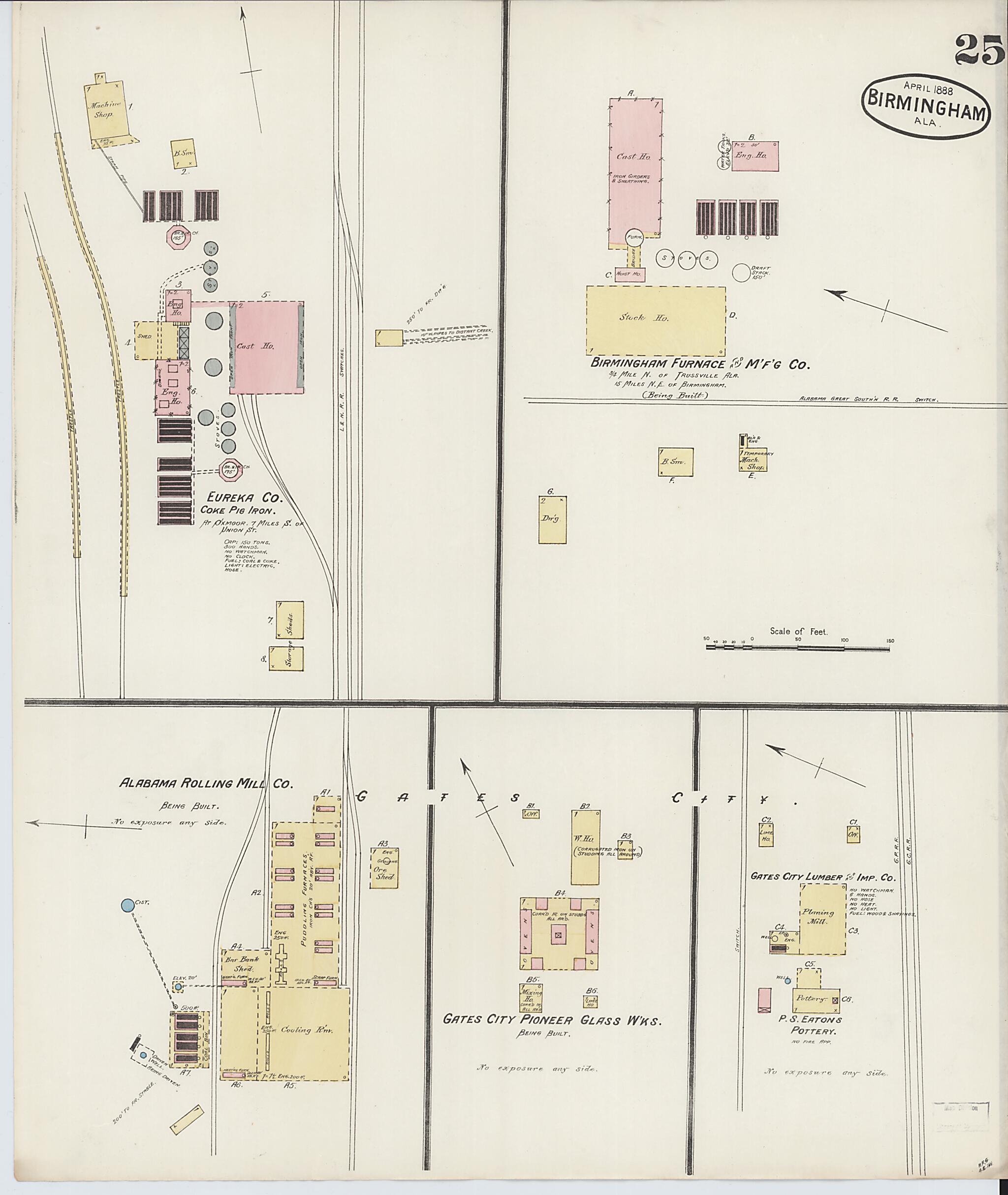 Birmingham, Jefferson County, Alabama 1888 (Sheet 25 of 29) by Relic Map Company