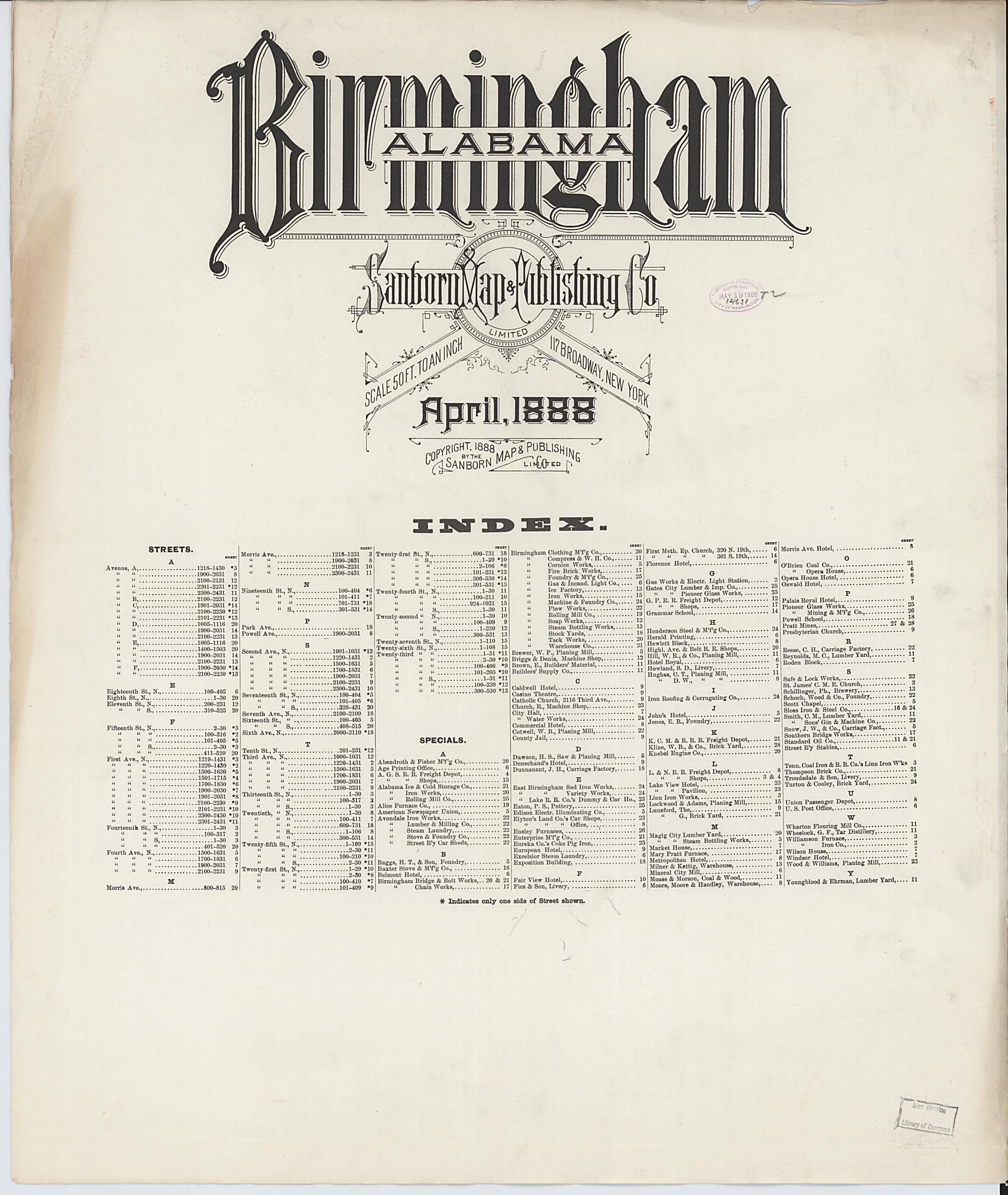Birmingham, Jefferson County, Alabama 1888 (Sheet 29 of 29) by Relic Map Company