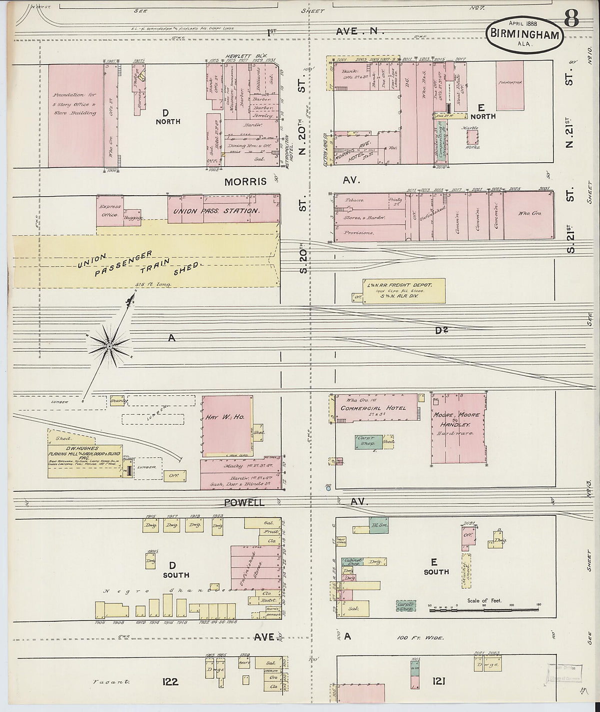 Birmingham, Jefferson County, Alabama 1888 (Sheet 8 of 29) by Relic Map Company