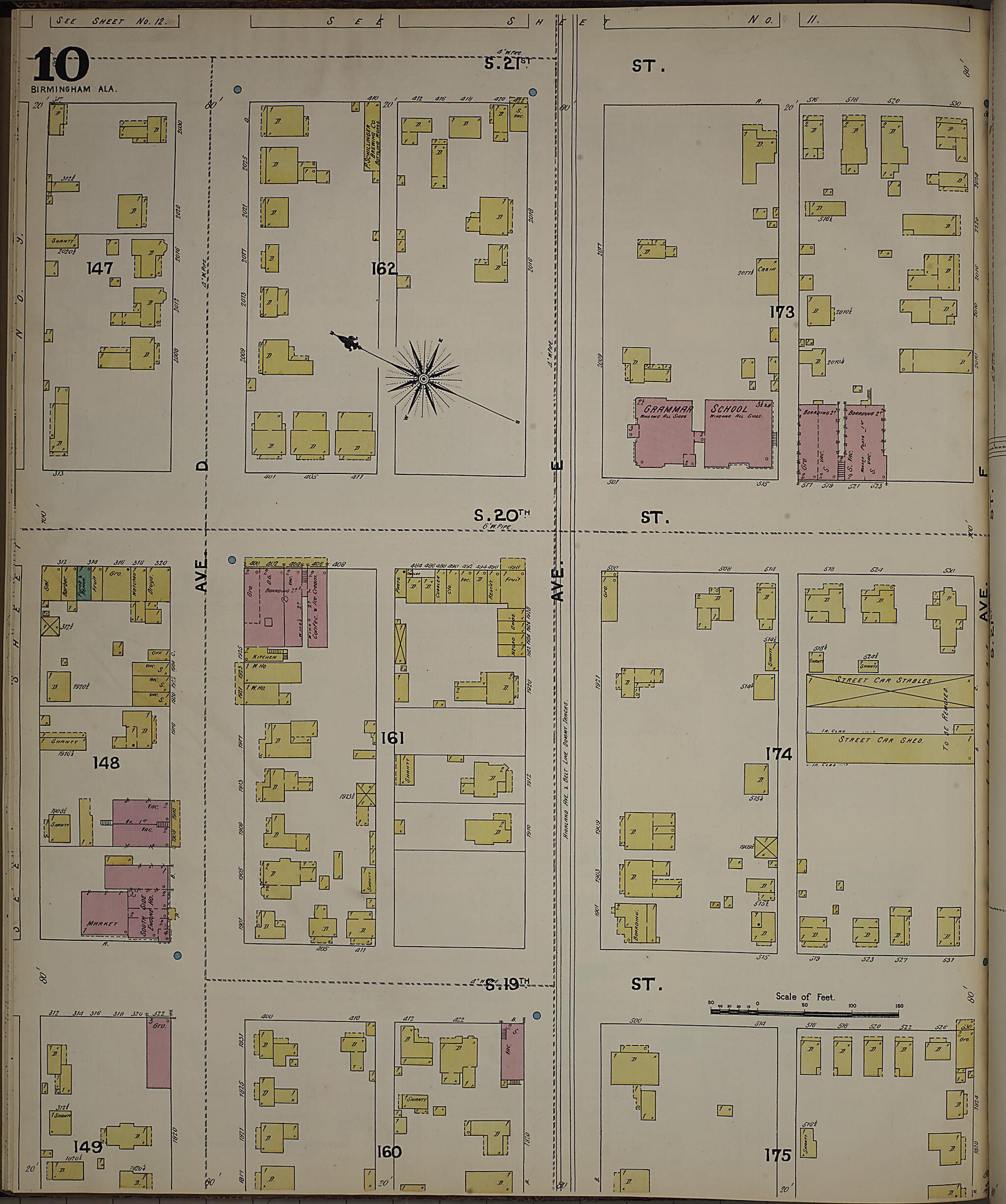 Birmingham, Jefferson County, Alabama 1891 (Sheet 10) by Relic Map Company