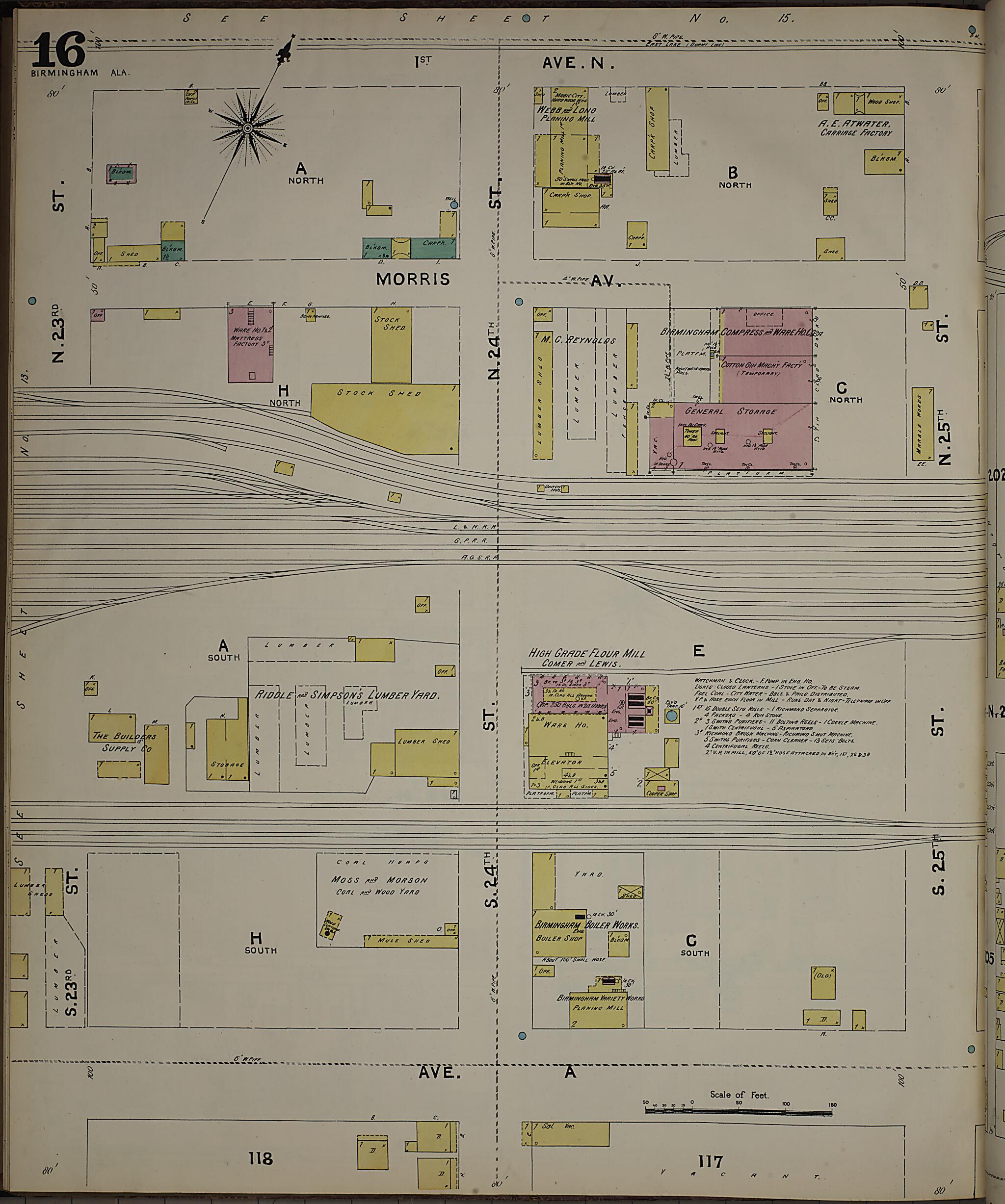 Birmingham, Jefferson County, Alabama 1891 (Sheet 16) by Relic Map Company