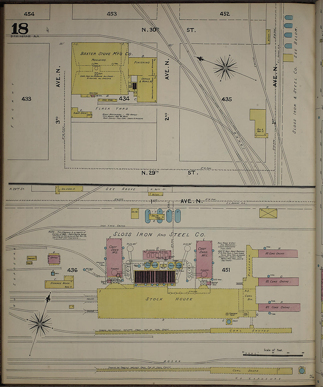 This old map of Birmingham, Jefferson County, Alabama was created by Sanborn Map Company in 1891