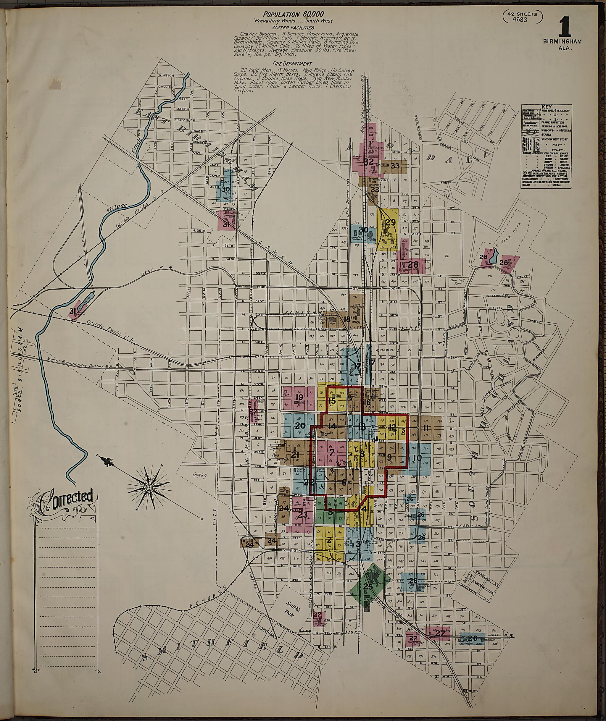 Birmingham, Jefferson County, Alabama 1891 (Sheet 1) by Relic Map Company