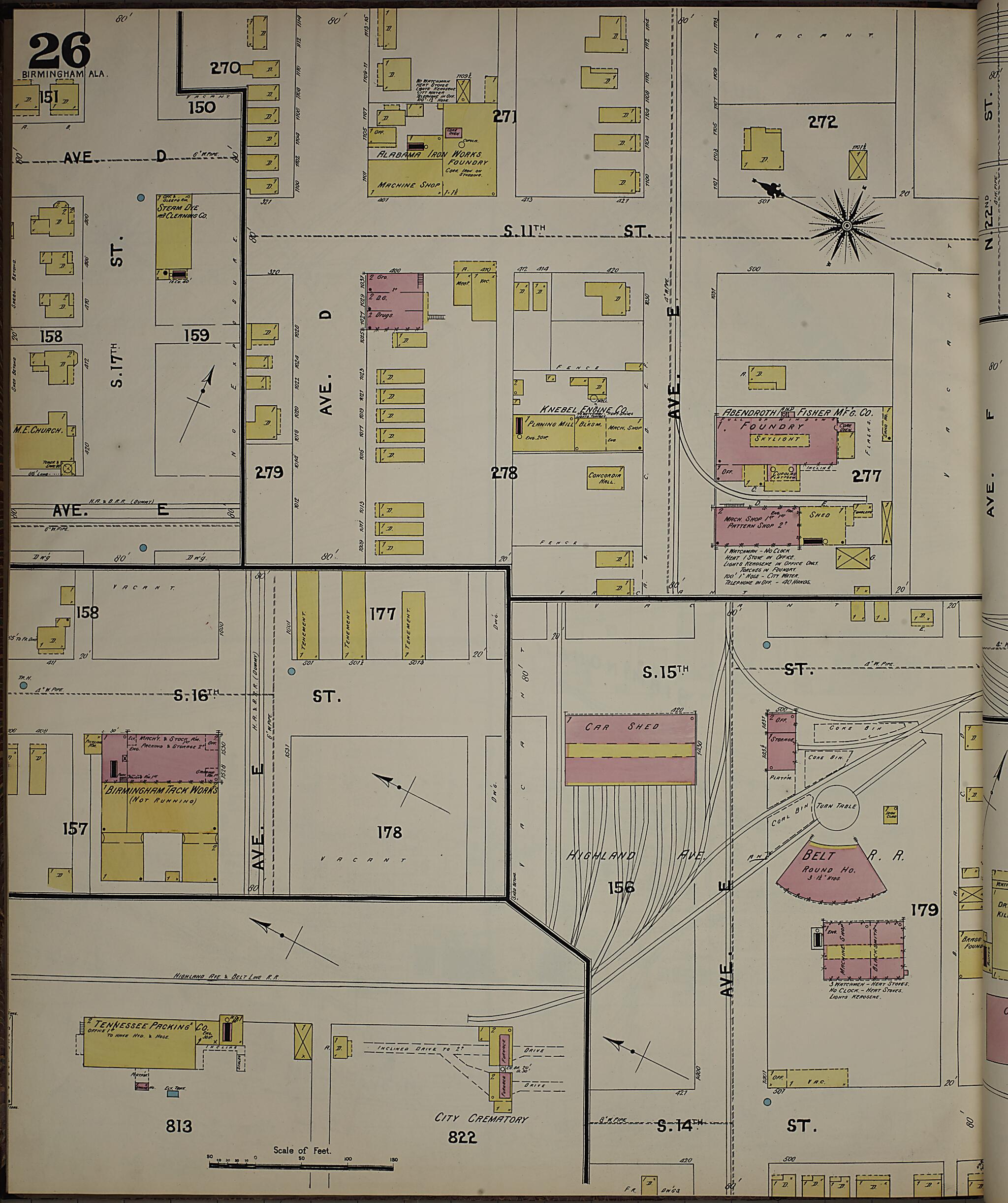 Birmingham, Jefferson County, Alabama 1891 (Sheet 26) by Relic Map Company