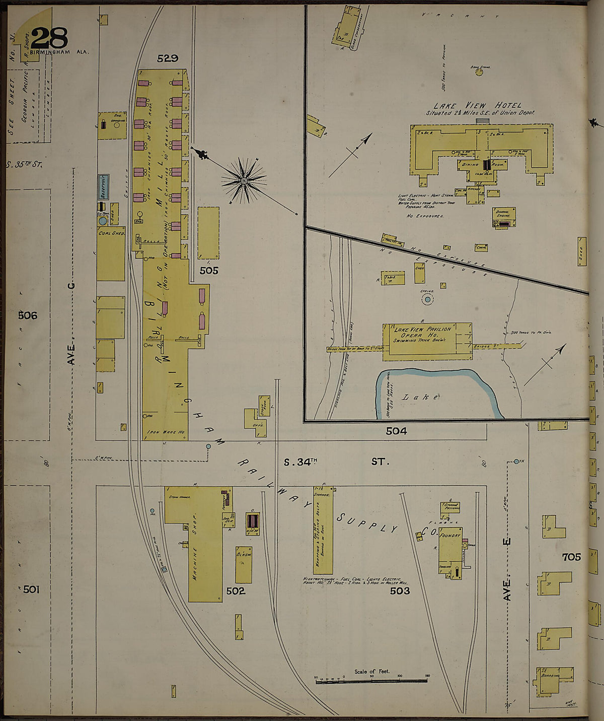 Birmingham, Jefferson County, Alabama 1891 (Sheet 28) by Relic Map Company