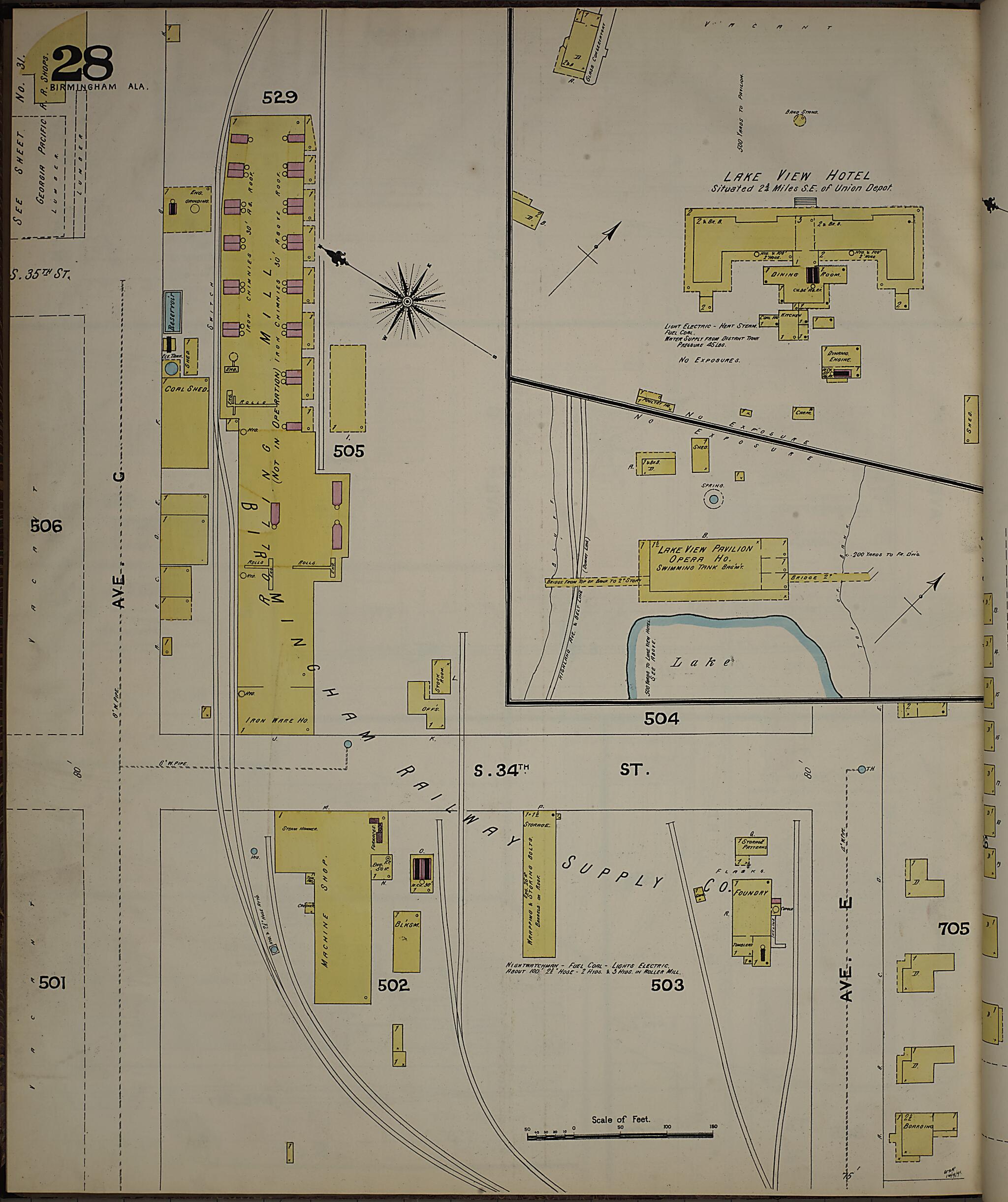 Birmingham, Jefferson County, Alabama 1891 (Sheet 28) by Relic Map Company