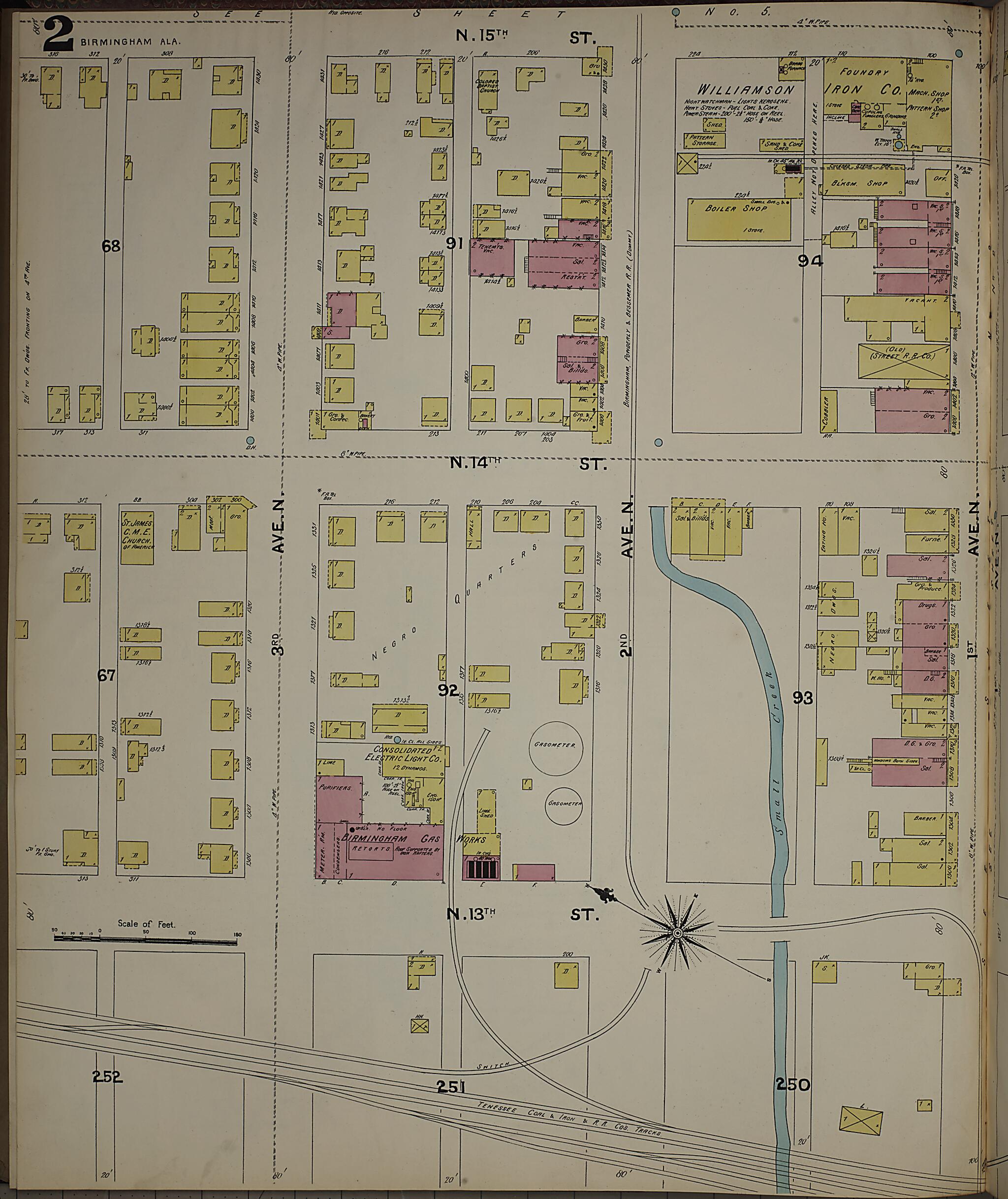 Birmingham, Jefferson County, Alabama 1891 (Sheet 2) by Relic Map Company