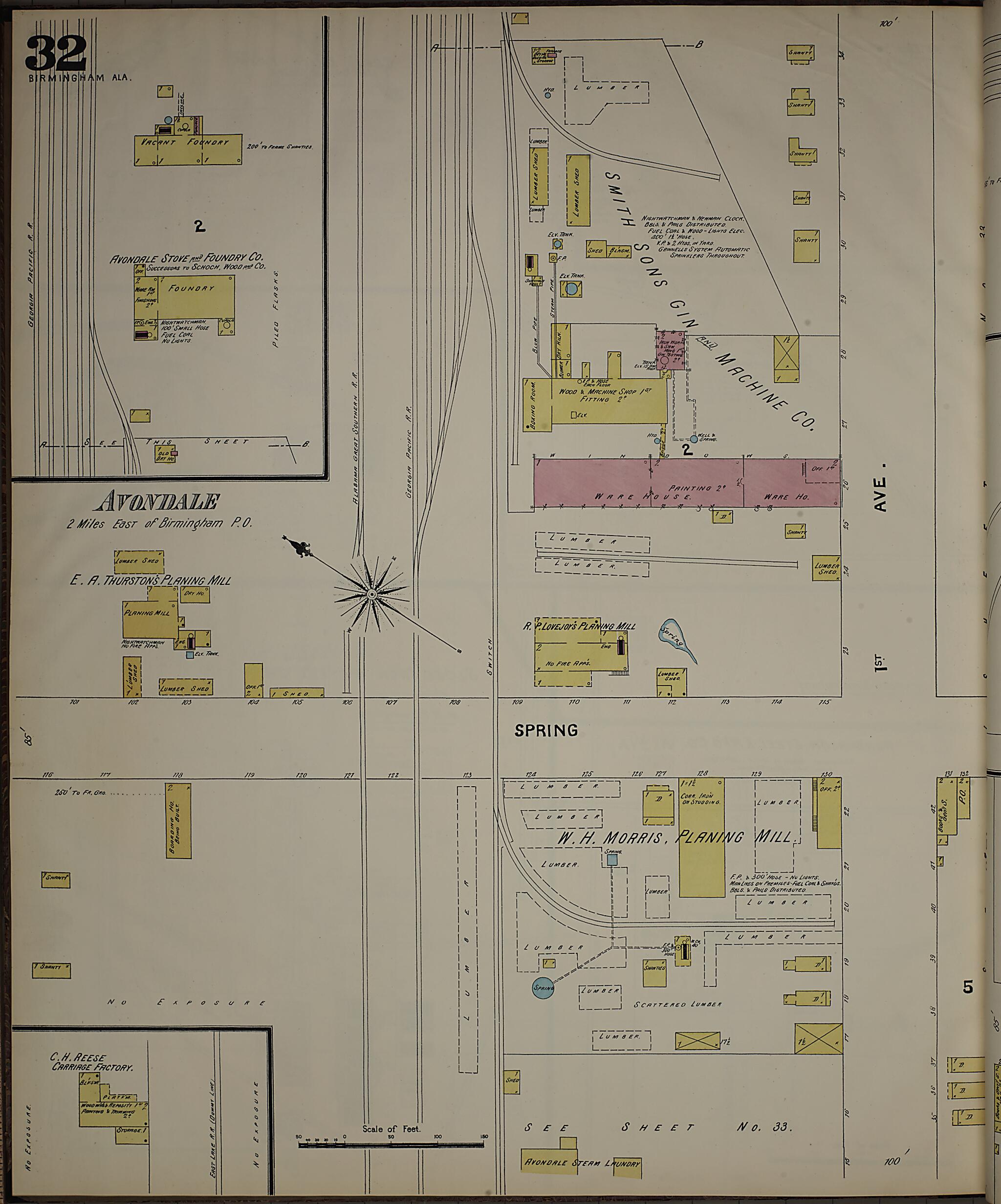 Birmingham, Jefferson County, Alabama 1891 (Sheet 32) by Relic Map Company