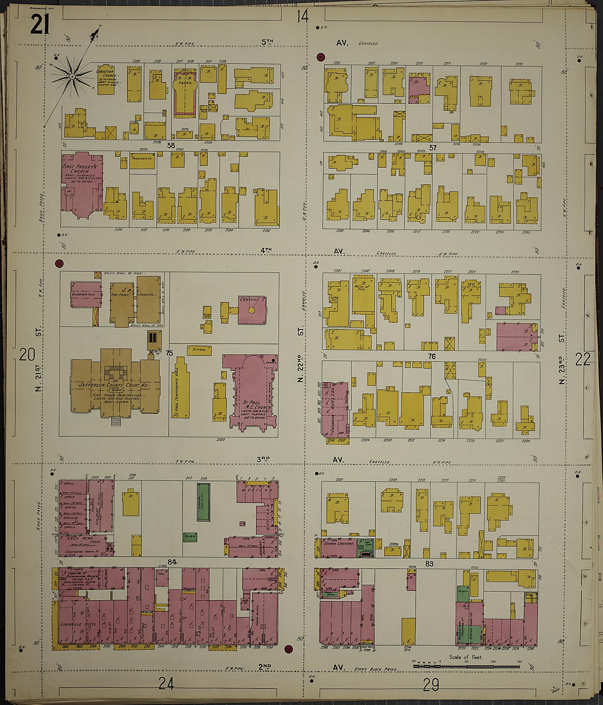 Birmingham, Jefferson County, Alabama 1902 (Sheet 24) by Relic Map Company