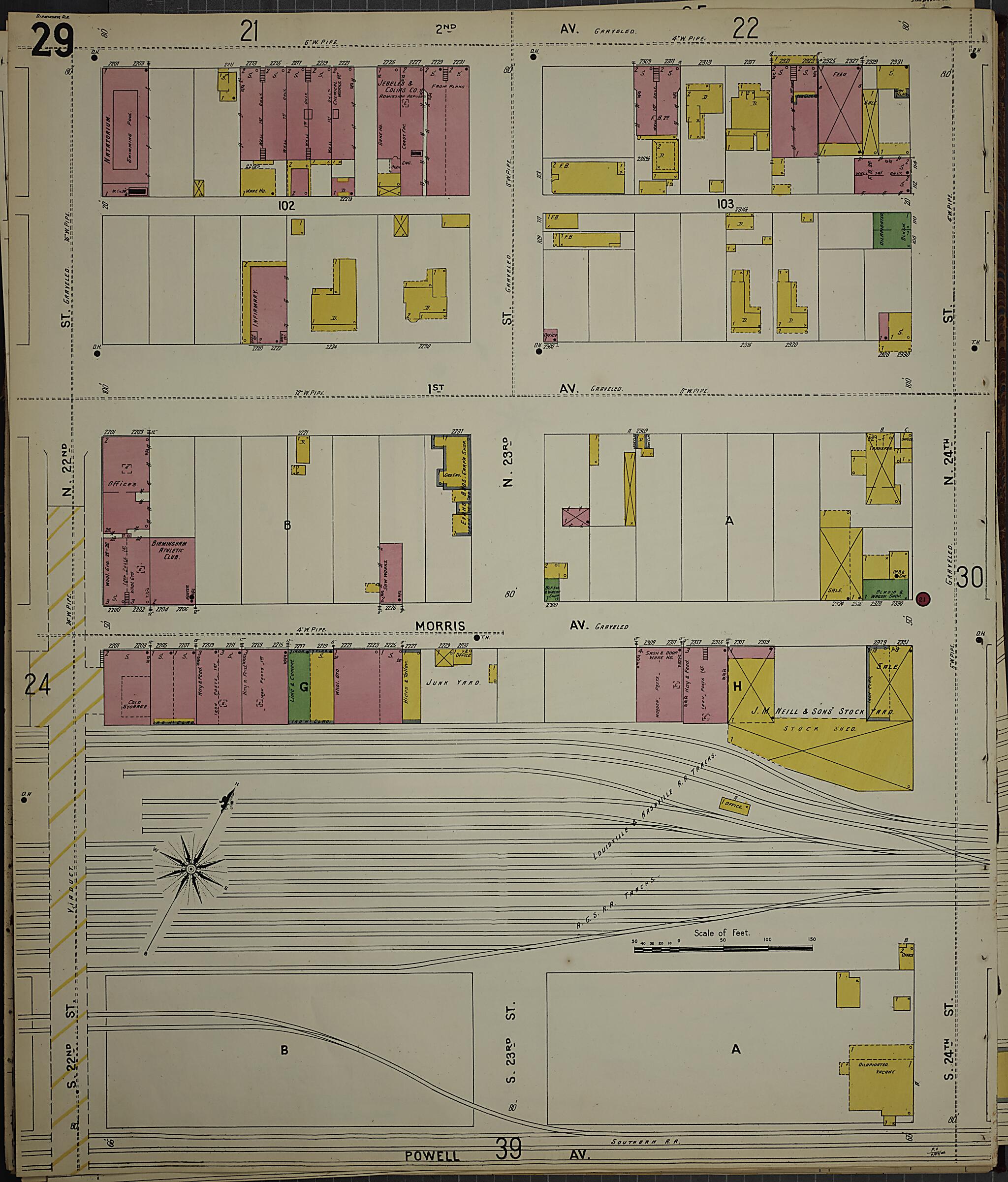 Birmingham, Jefferson County, Alabama 1902 (Sheet 34) by Relic Map Company