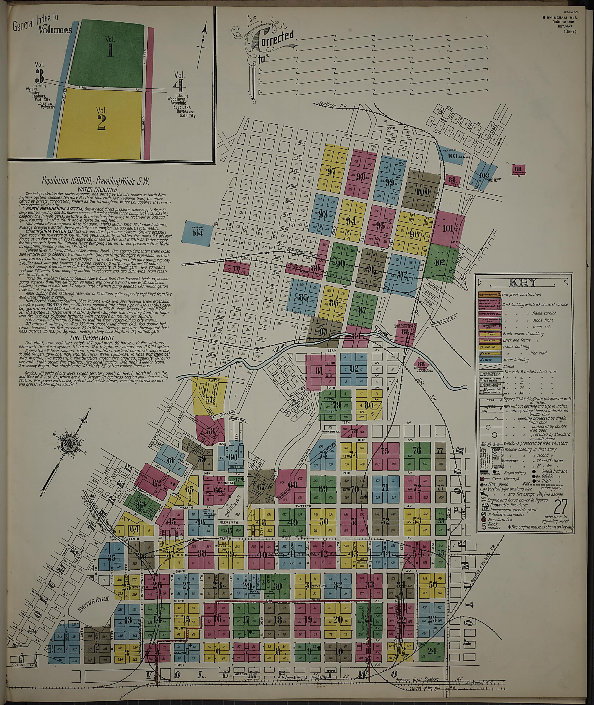 Birmingham, Jefferson County, Alabama 1911 (Sheet 1) by Relic Map Company