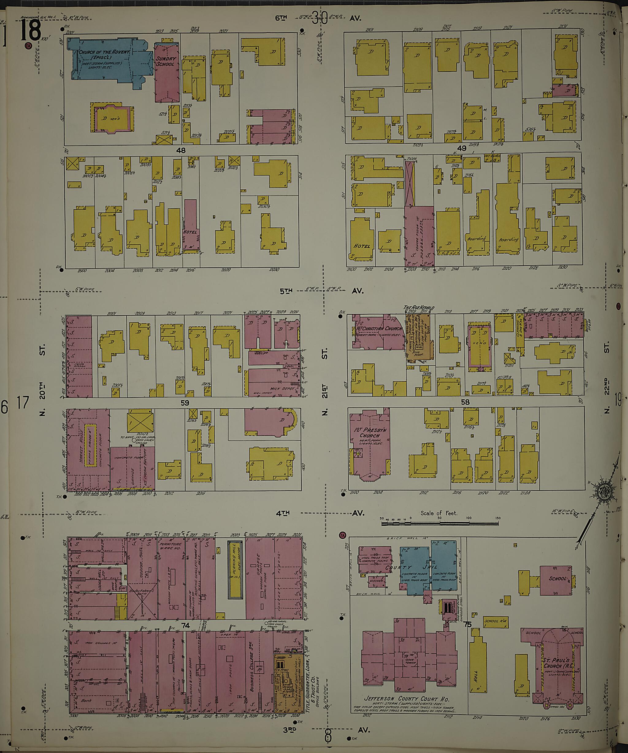Birmingham, Jefferson County, Alabama 1911 (Sheet 28) by Relic Map Company