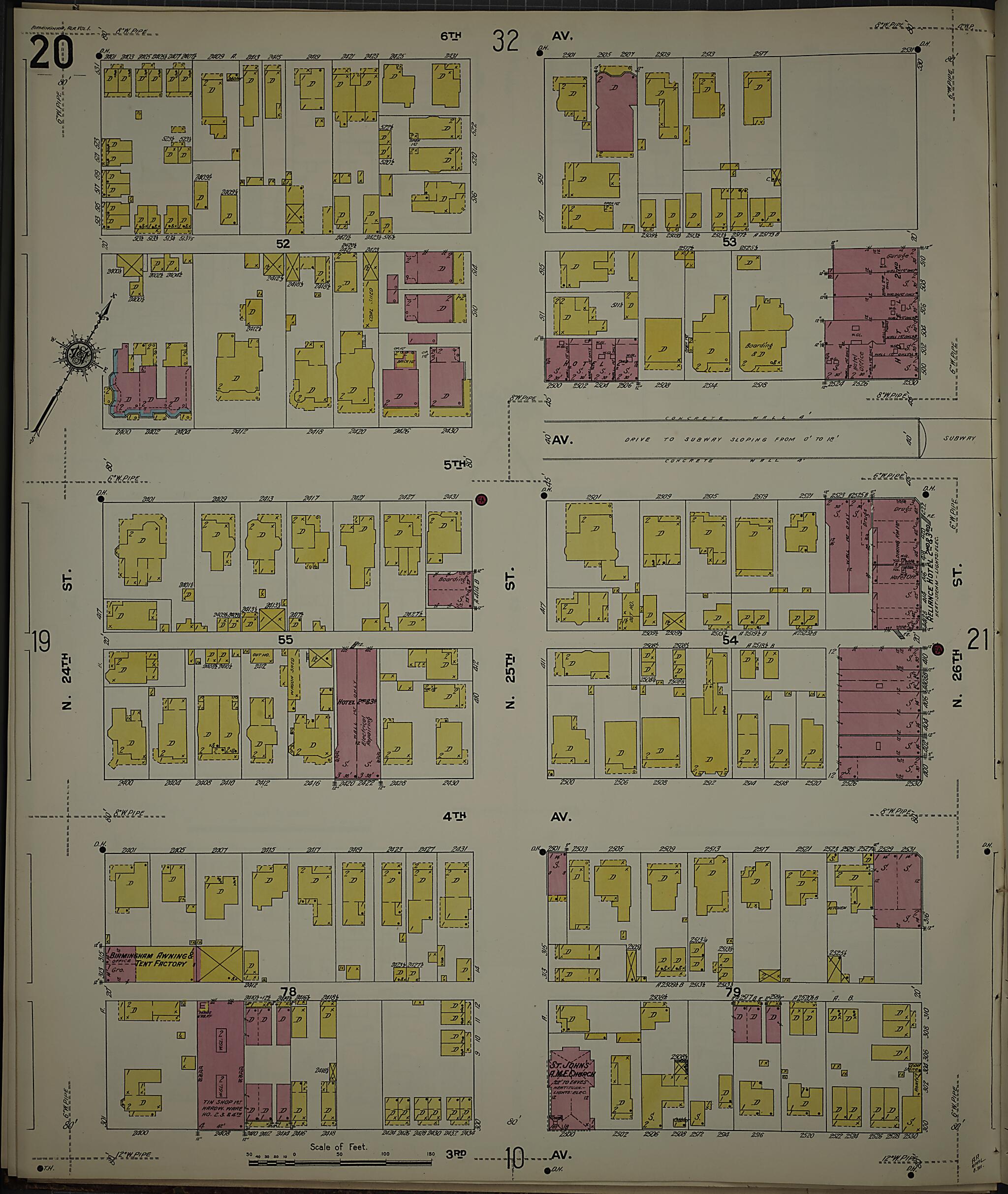 Birmingham, Jefferson County, Alabama 1911 (Sheet 32) by Relic Map Company