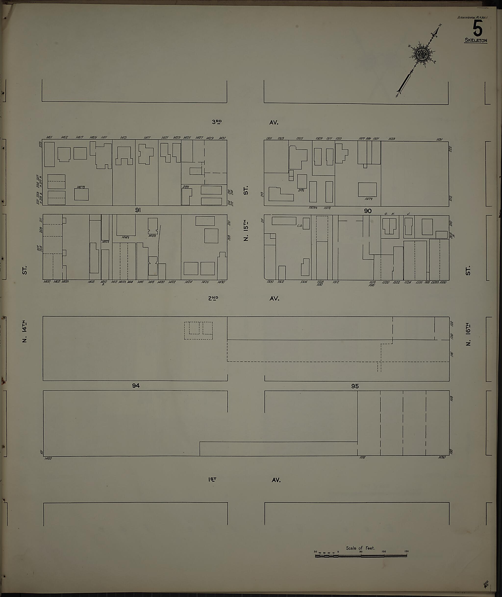 Birmingham, Jefferson County, Alabama 1911 (Sheet 7) by Relic Map Company
