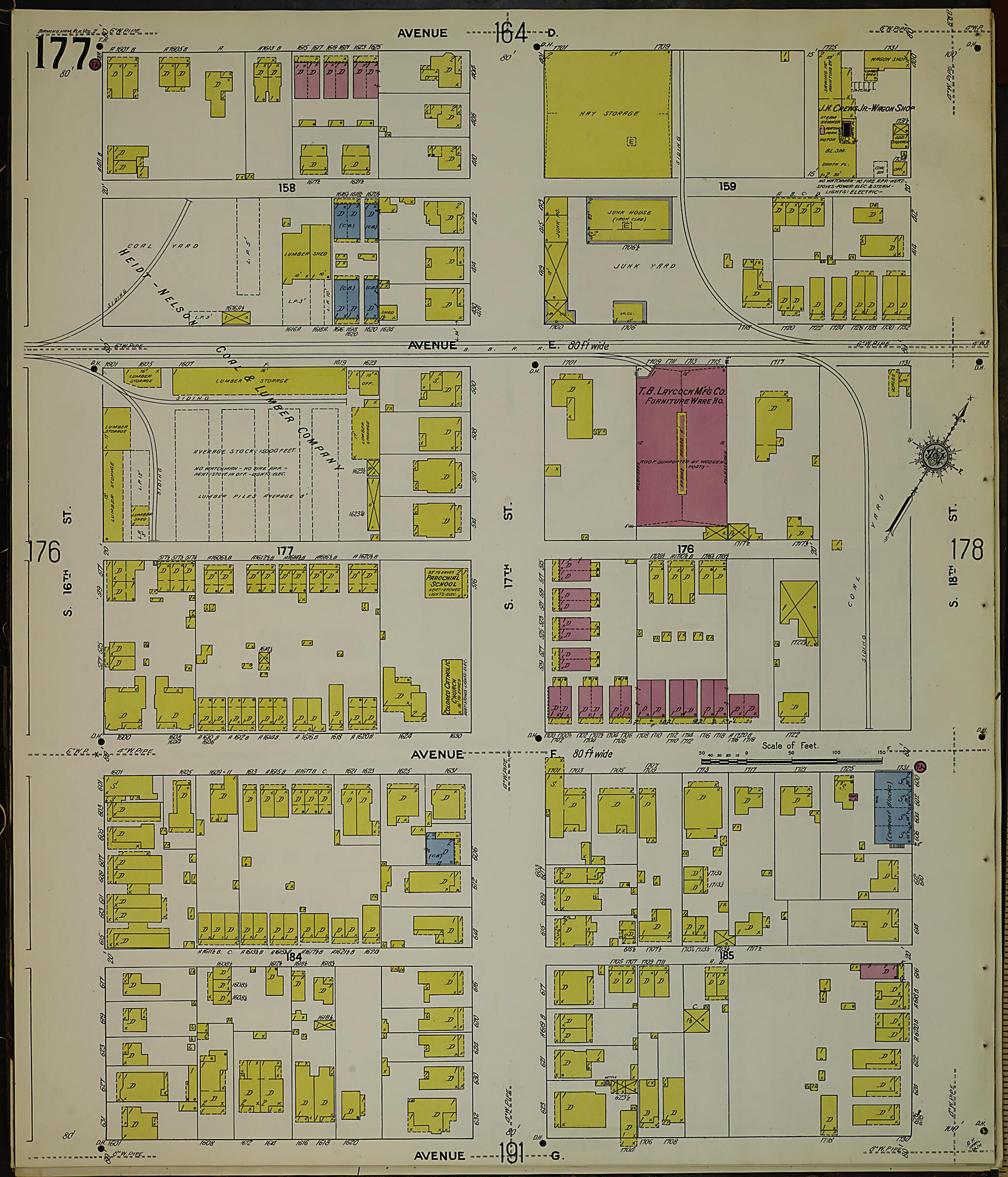 Birmingham, Jefferson County, Alabama 1911 (Sheet 34) by Relic Map Company