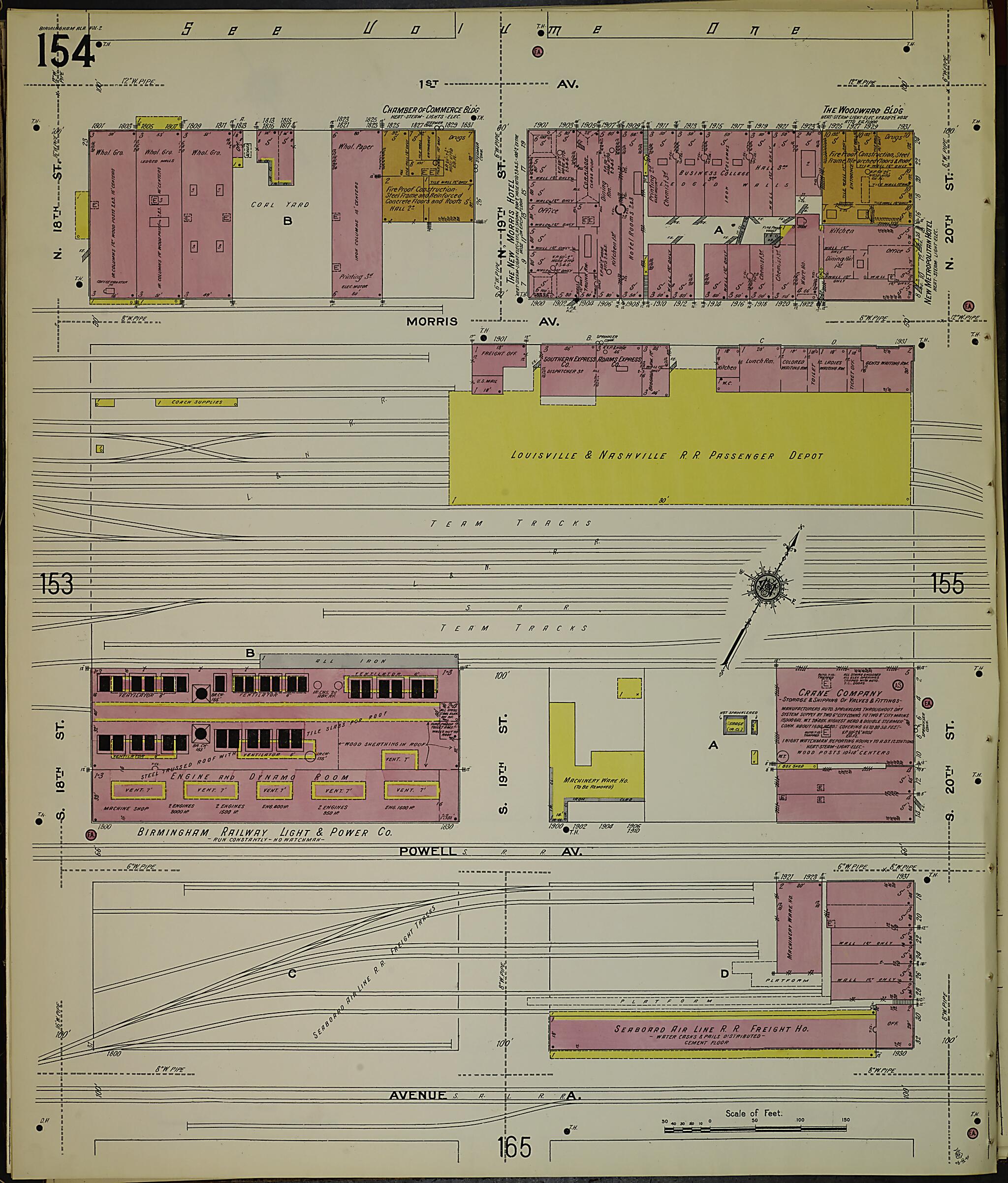 This old map of Birmingham, Jefferson County, Alabama was created by Sanborn Map Company in 1911