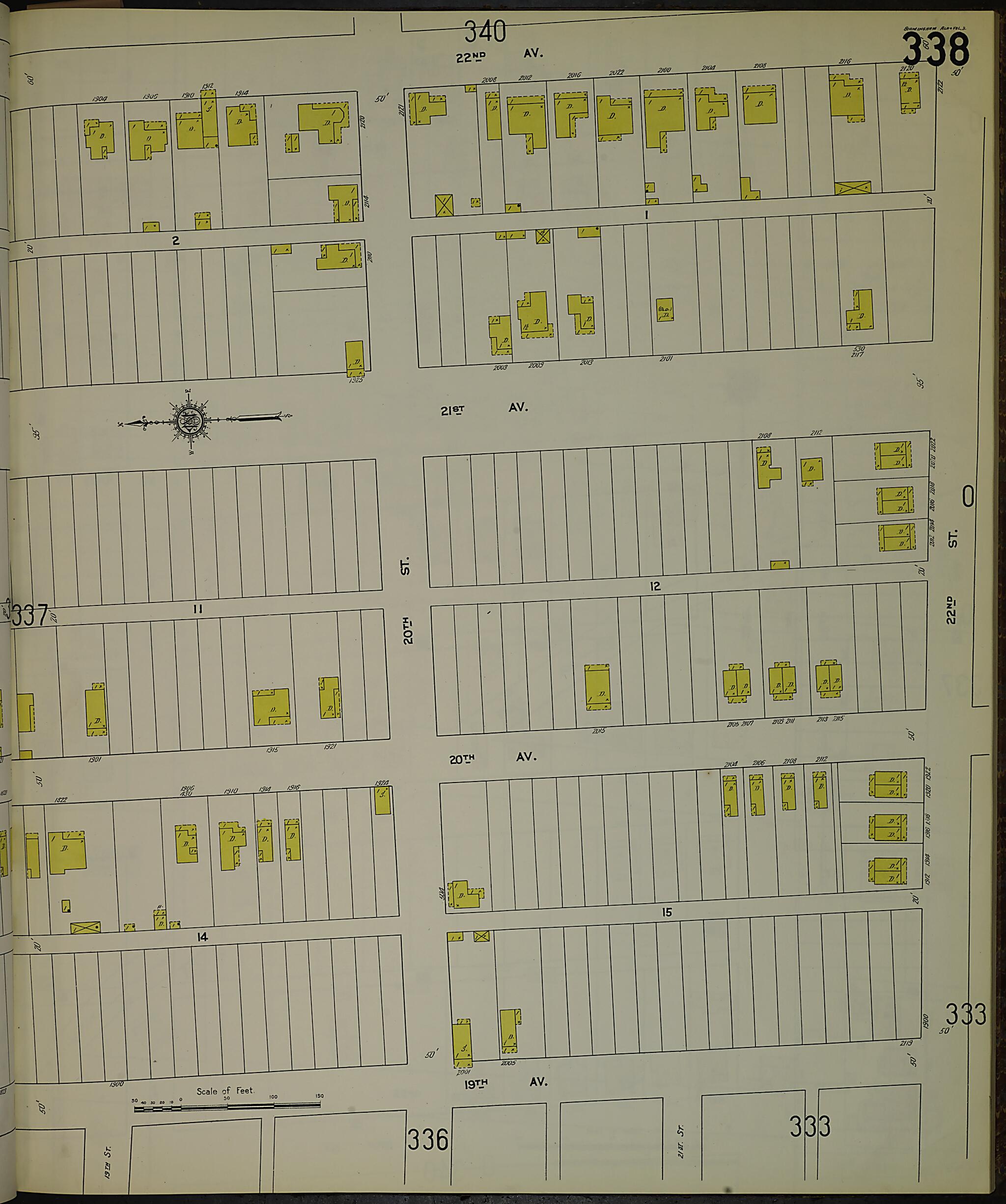 This old map of Birmingham, Jefferson County, Alabama was created by Sanborn Map Company in 1911