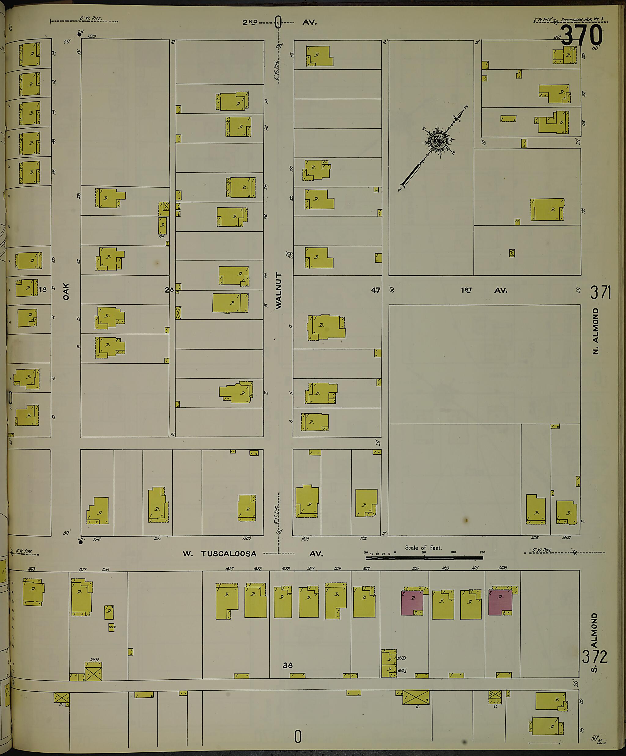 This old map of Birmingham, Jefferson County, Alabama was created by Sanborn Map Company in 1911