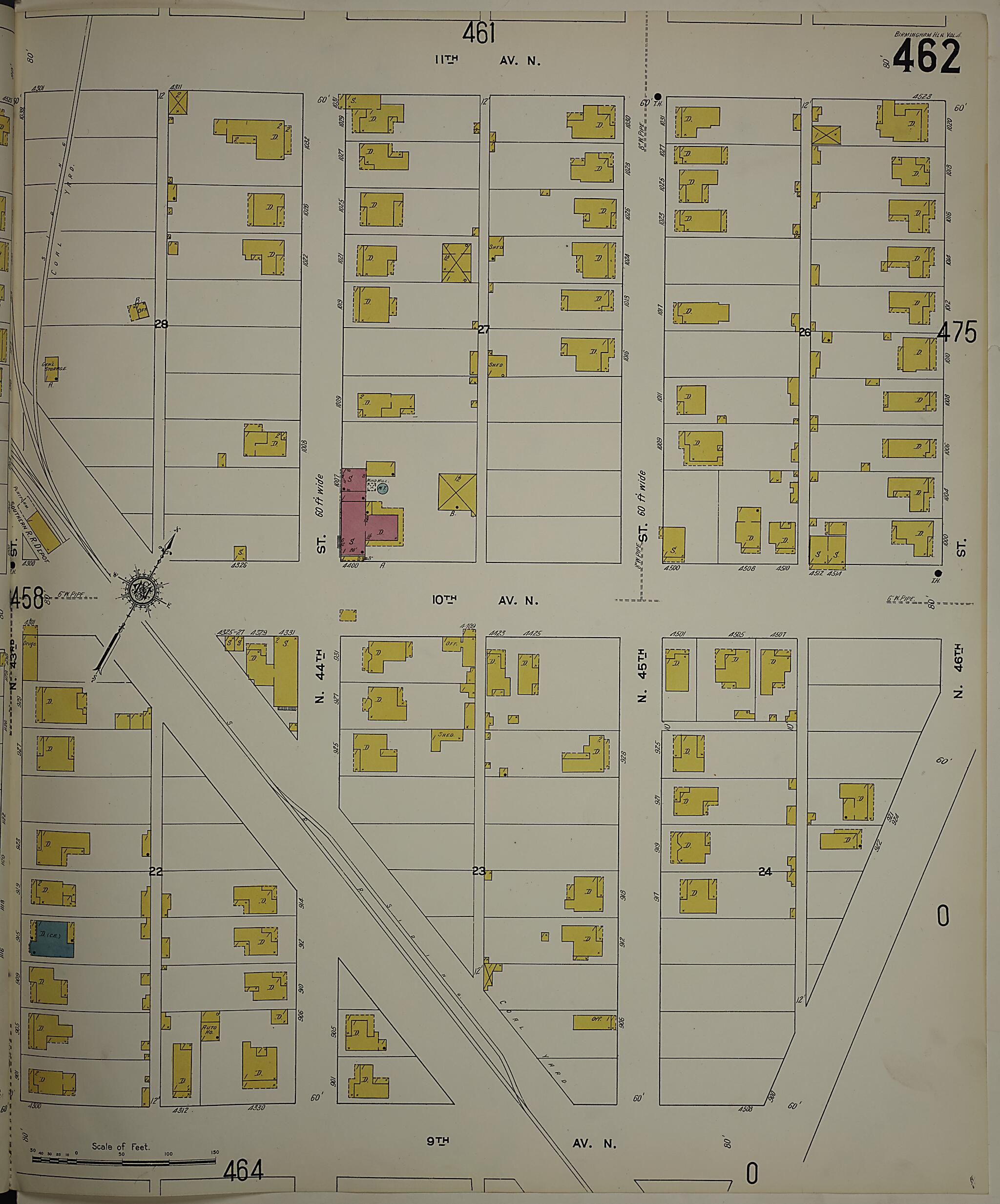 Birmingham, Jefferson County, Alabama 1911 (Sheet 13) by Relic Map Company