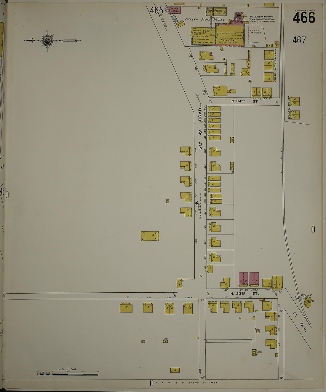 This old map of Birmingham, Jefferson County, Alabama was created by Sanborn Map Company in 1911