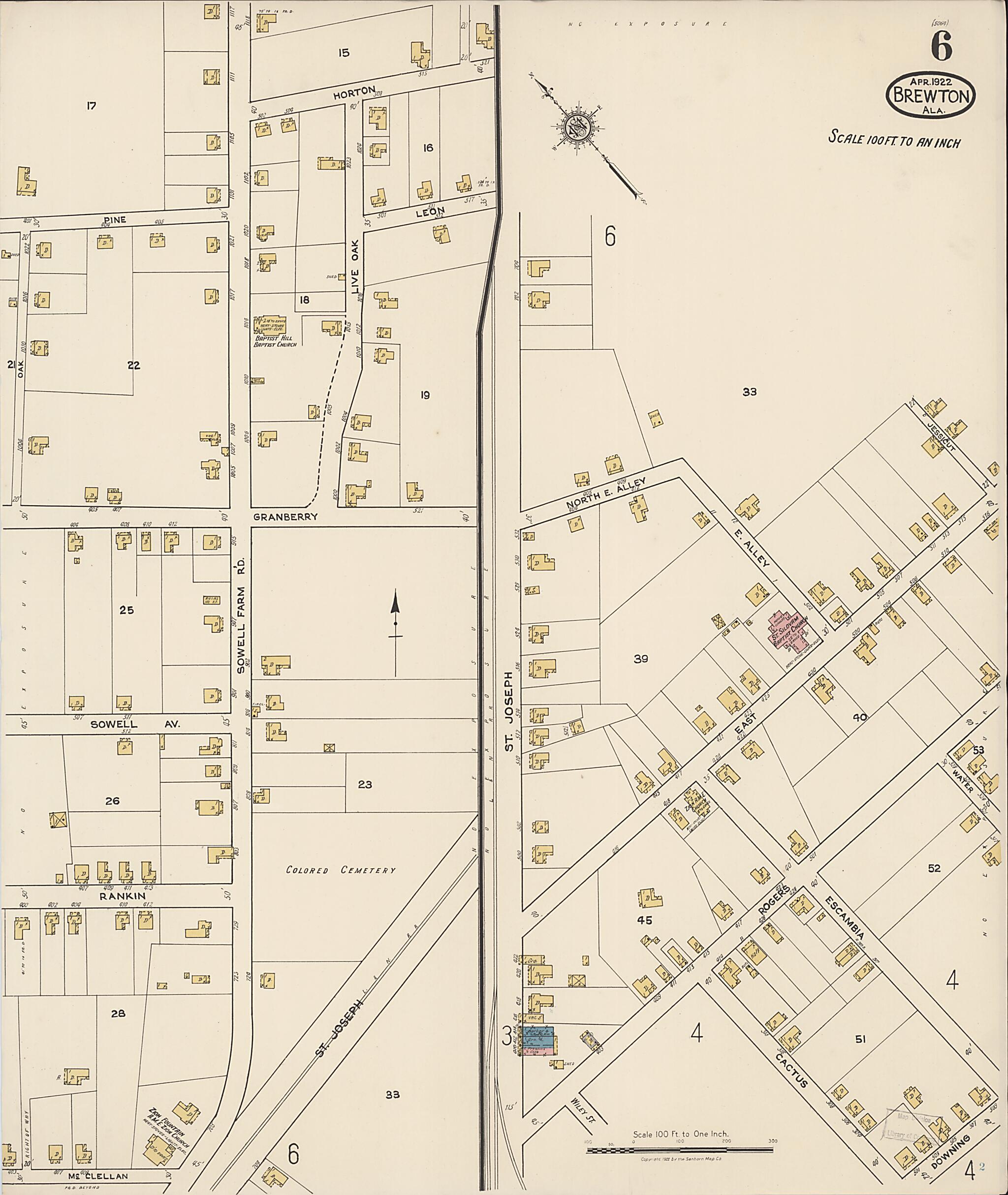 Brewton, Escambia County, Alabama 1922 (Sheet 6 of 6) by Relic Map Company